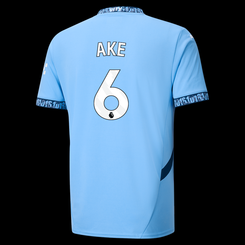 Manchester City Heimtrikot Teamlightblue 2024-25 mit AKÉ 6 Aufdruck | Offizieller Manchester City Store