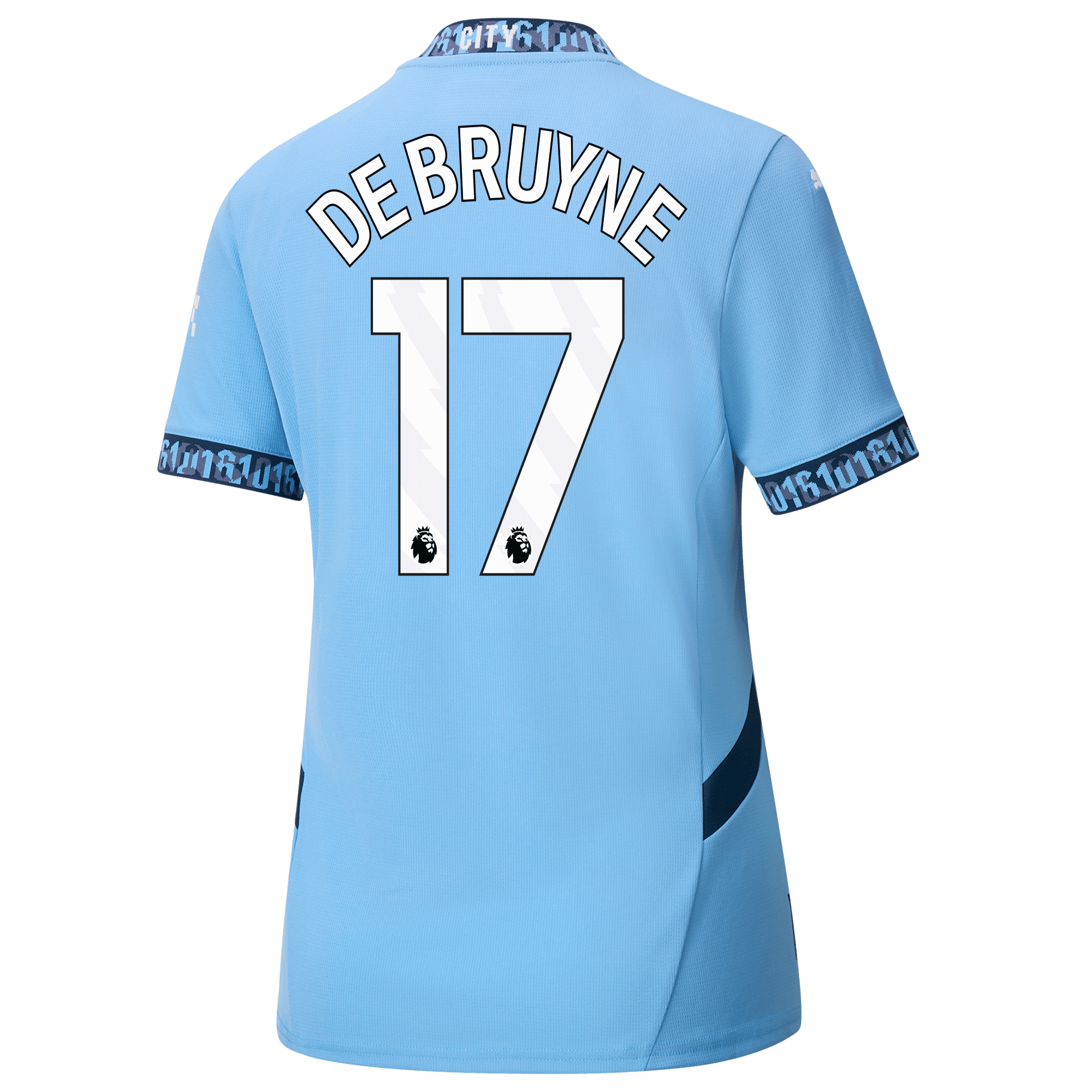 damen manchester city heimtrikot teamlightblue 202425 mit de bruyne 17 aufdruck | Offizieller Manchester City Store