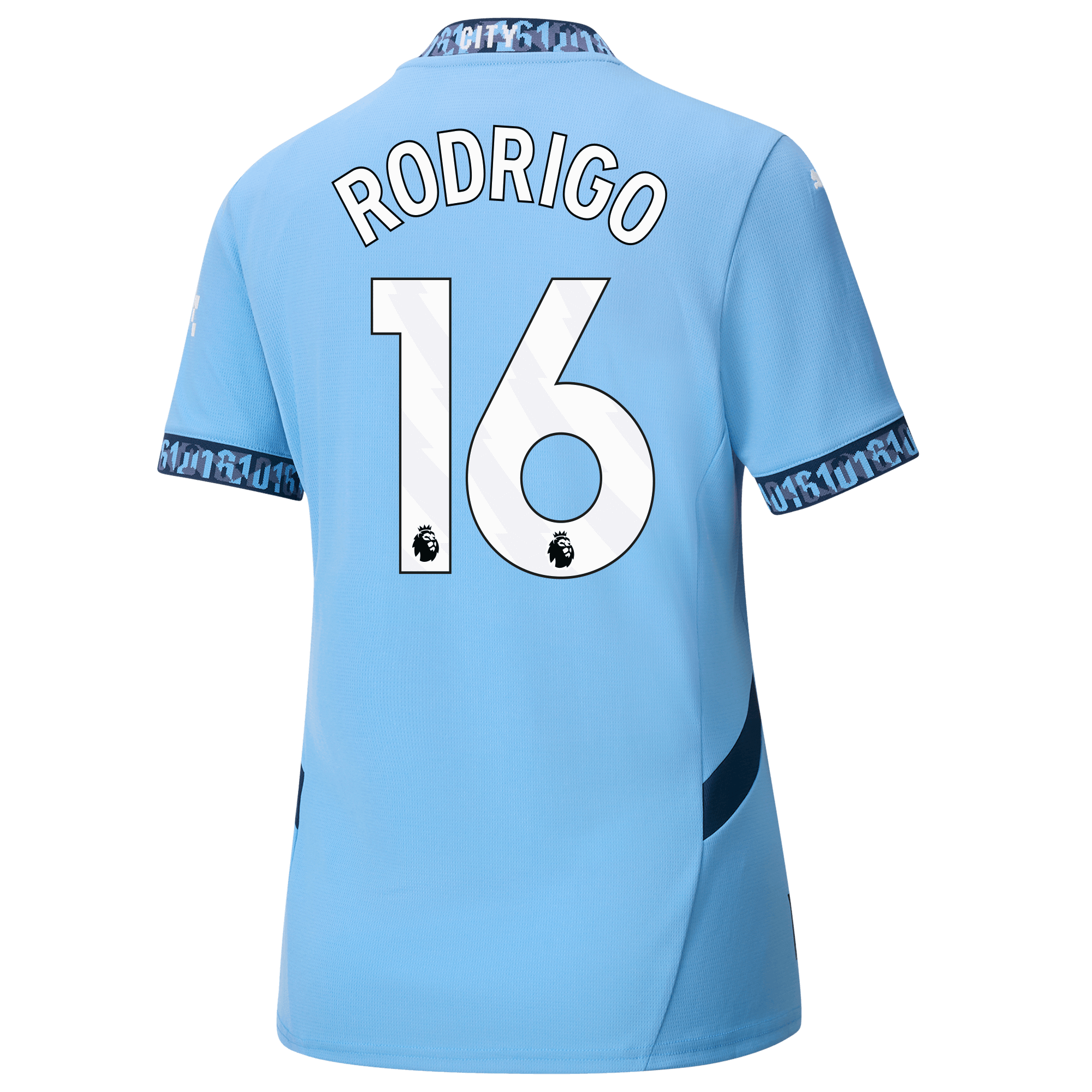 damen manchester city heimtrikot teamlightblue 202425 mit rodrigo 16 aufdruck | Offizieller Manchester City Store