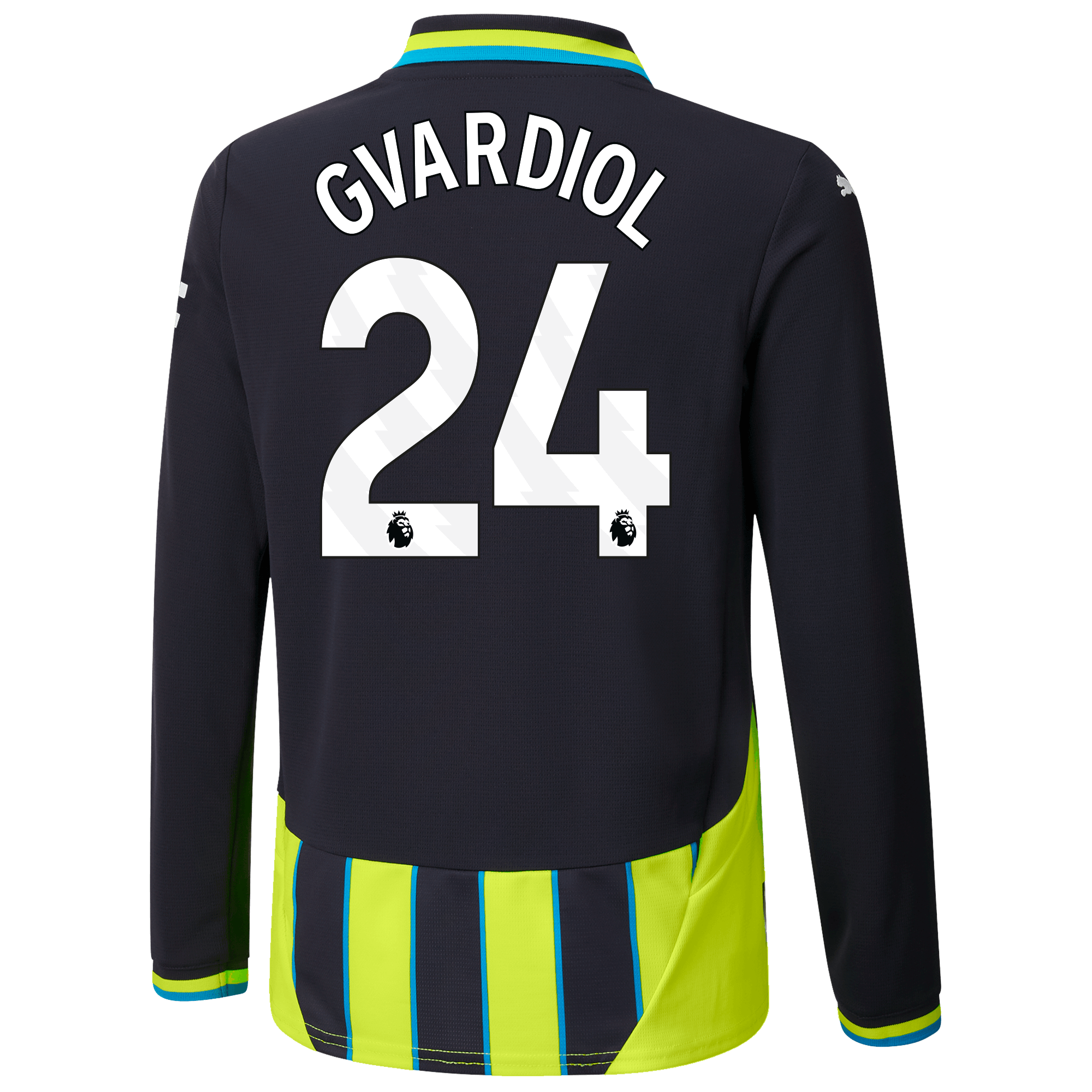 kids manchester city away jersey 202425 long sleeve with gvardiol 24 printing | Offizieller Manchester City Store