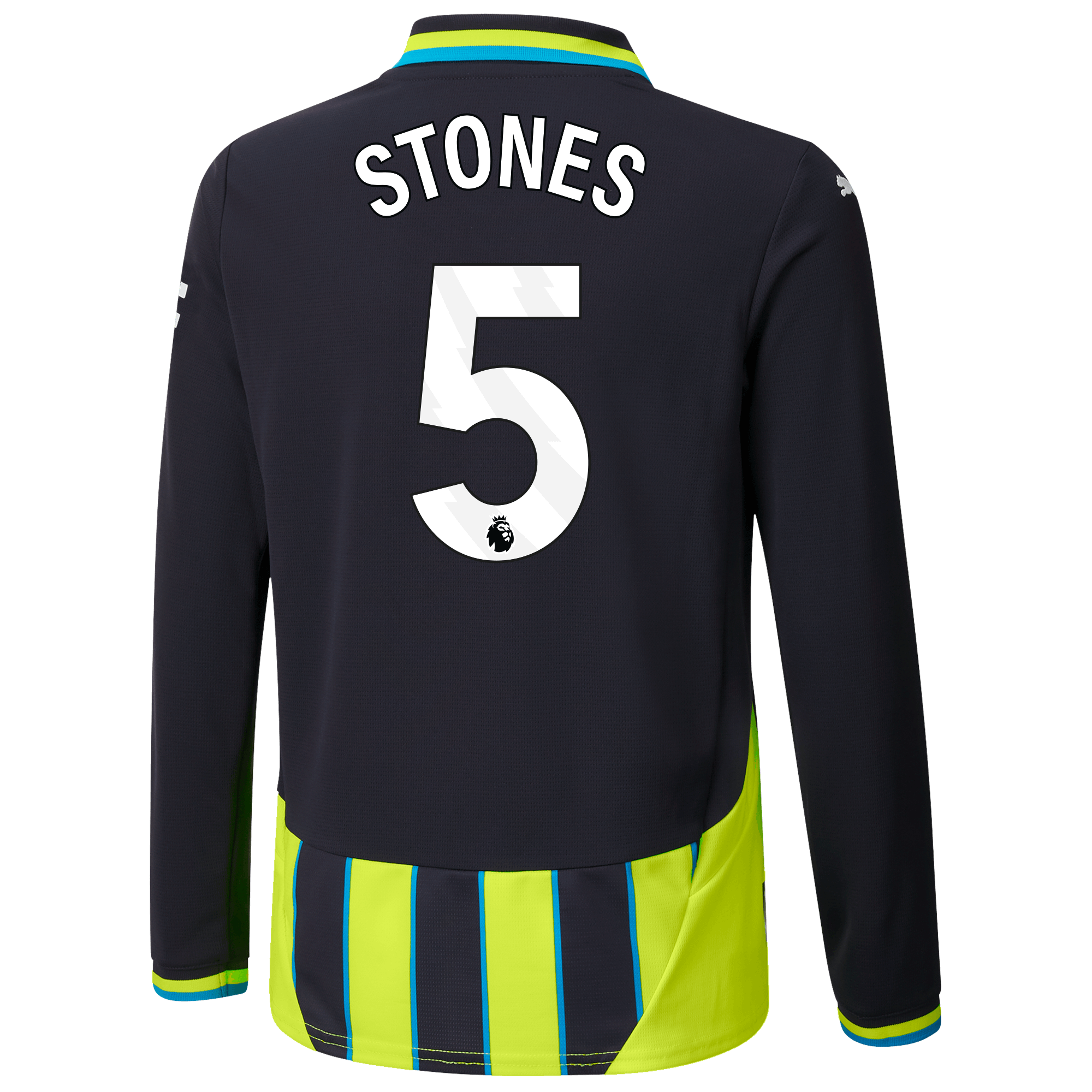 kids manchester city away jersey 202425 long sleeve with stones 5 printing | Offizieller Manchester City Store