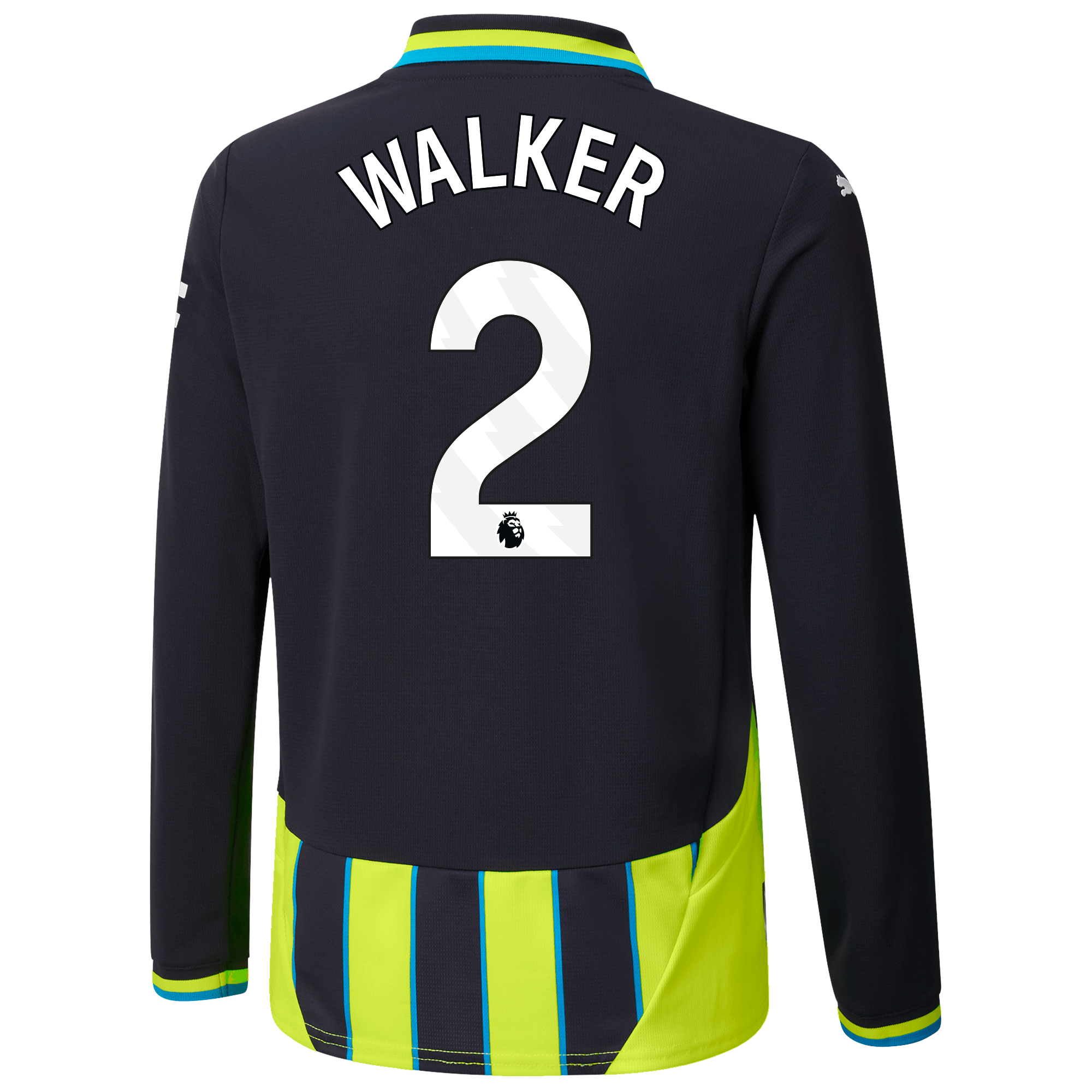 kids manchester city away jersey 202425 long sleeve with walker 2 printing | Offizieller Manchester City Store