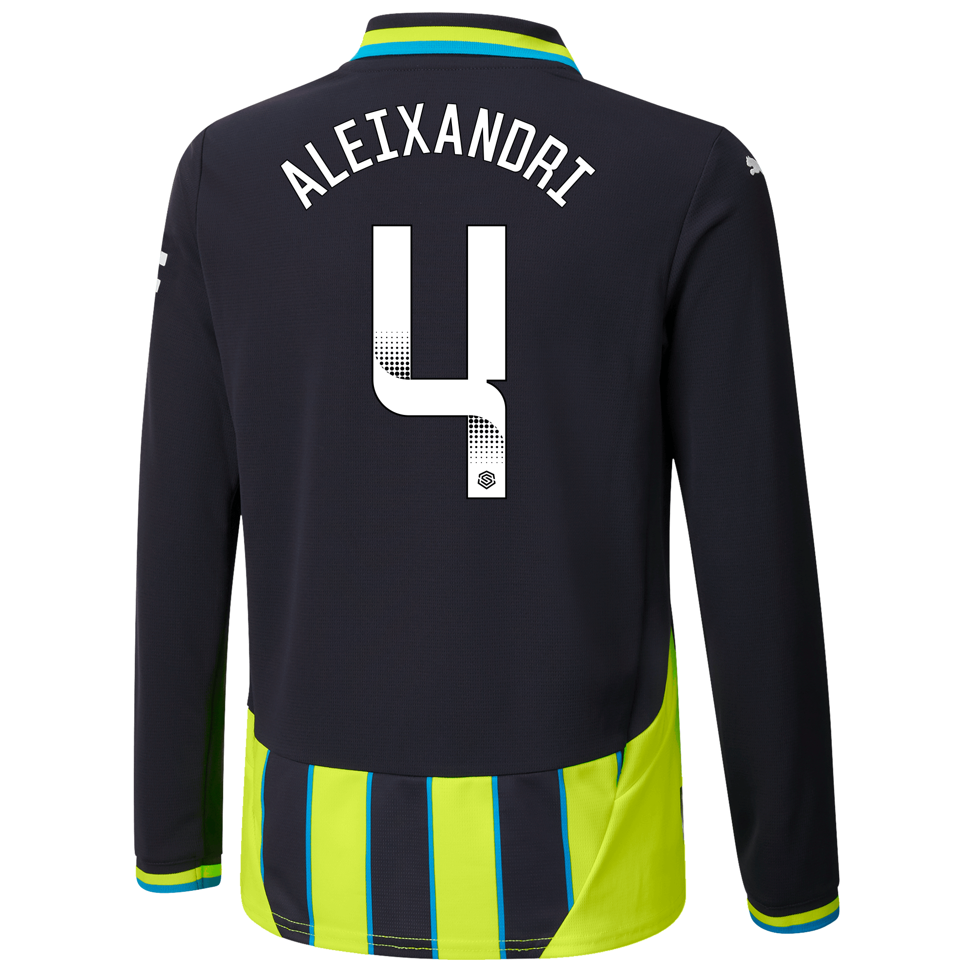 kids manchester city away jersey newnavy 202425 long sleeve with aleixandri 4 printing | Offizieller Manchester City Store