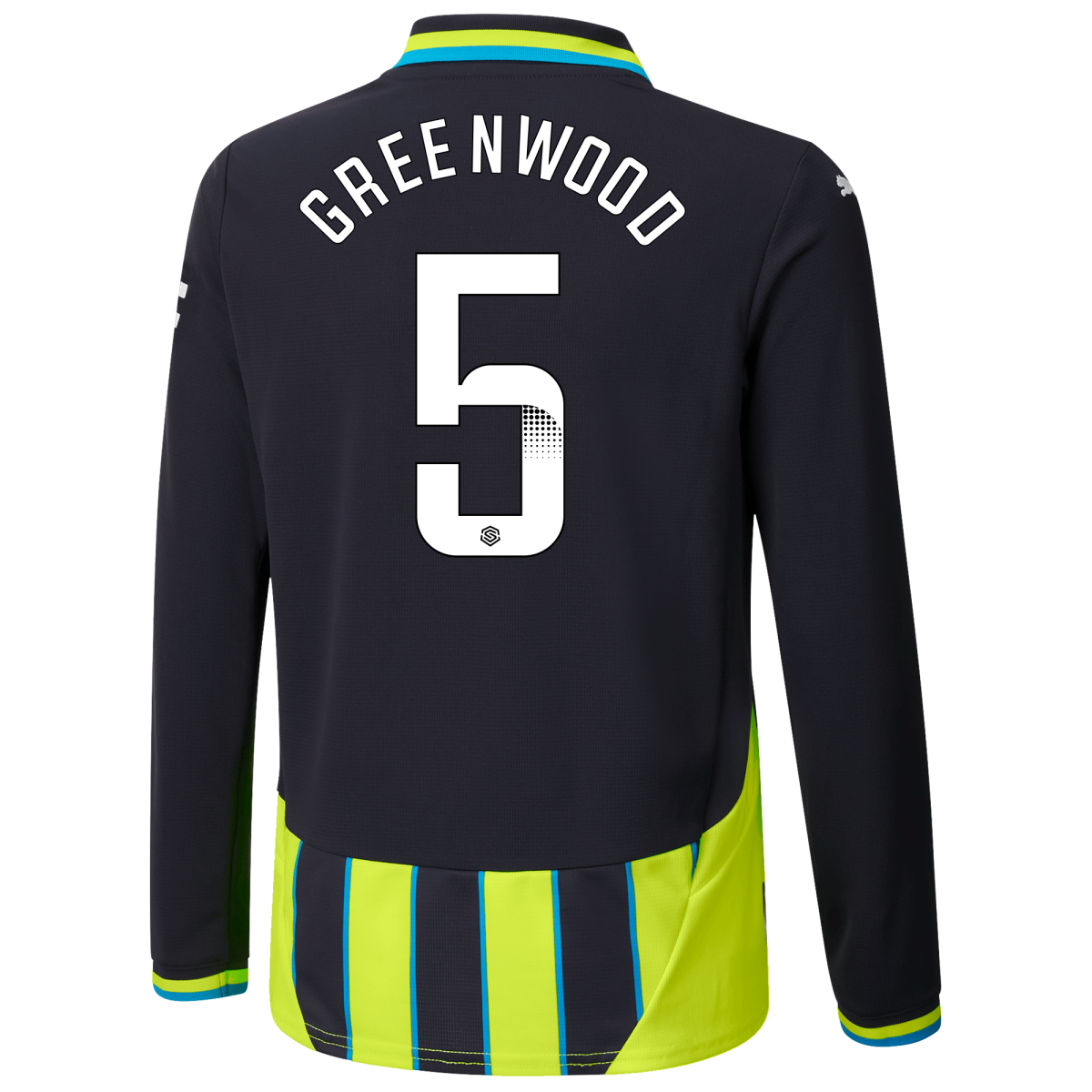 kids manchester city away jersey newnavy 202425 long sleeve with greenwood 5 printing | Offizieller Manchester City Store