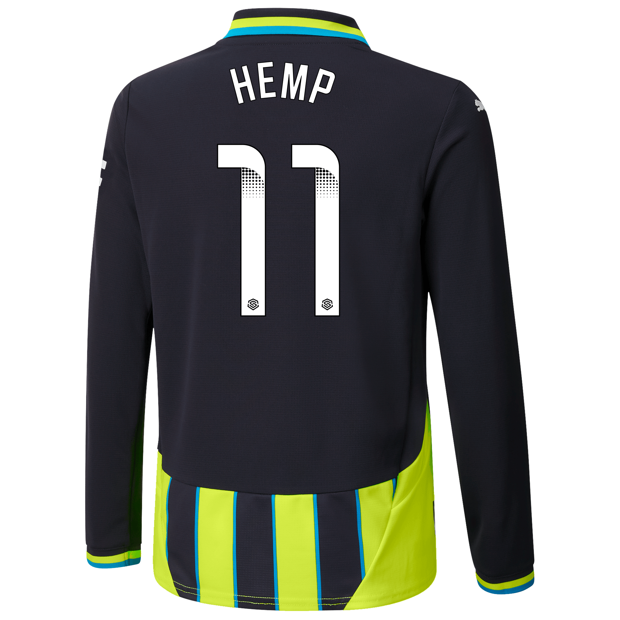 kids manchester city away jersey newnavy 202425 long sleeve with hemp 11 printing | Offizieller Manchester City Store