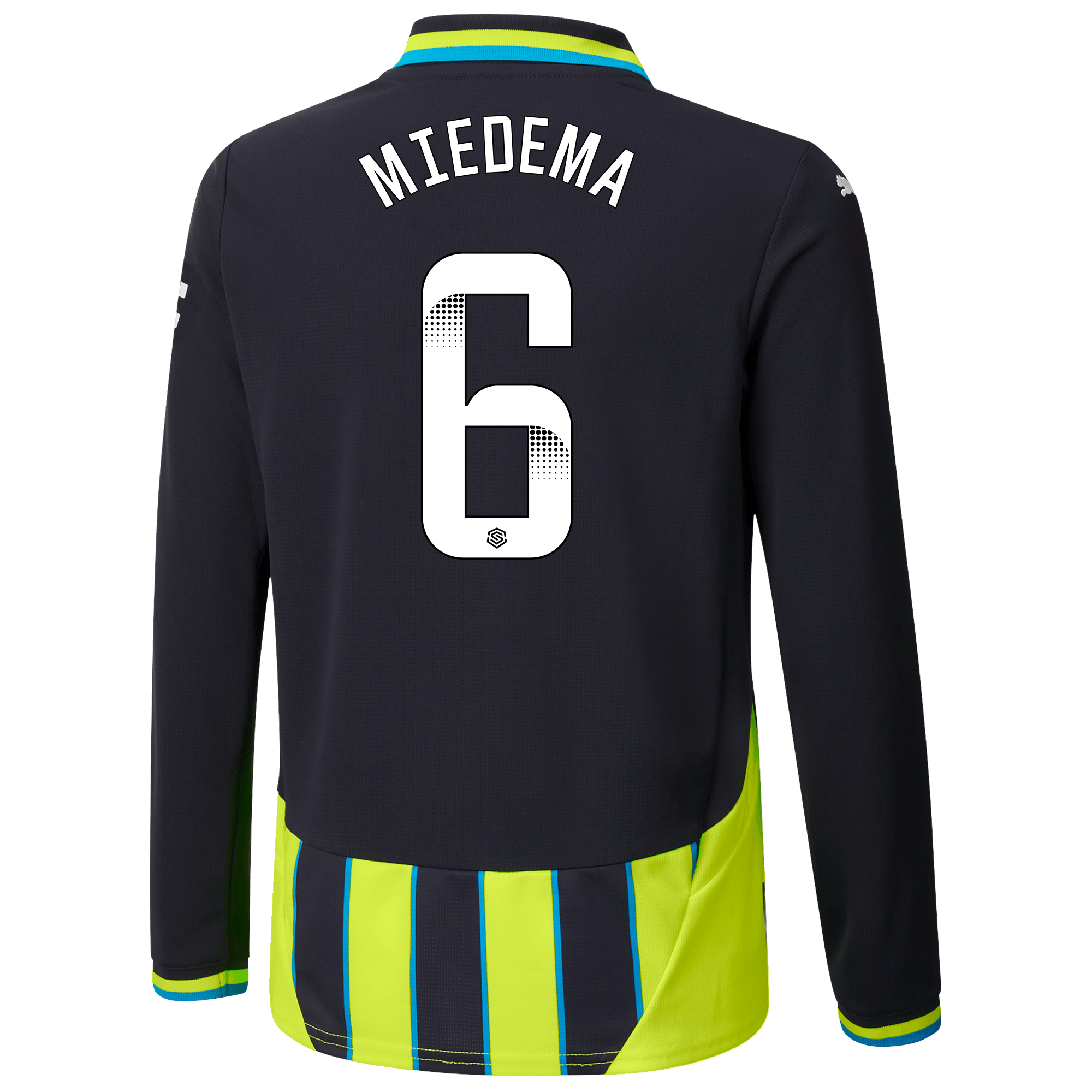 kids manchester city away jersey newnavy 202425 long sleeve with miedema 6 printing | Offizieller Manchester City Store