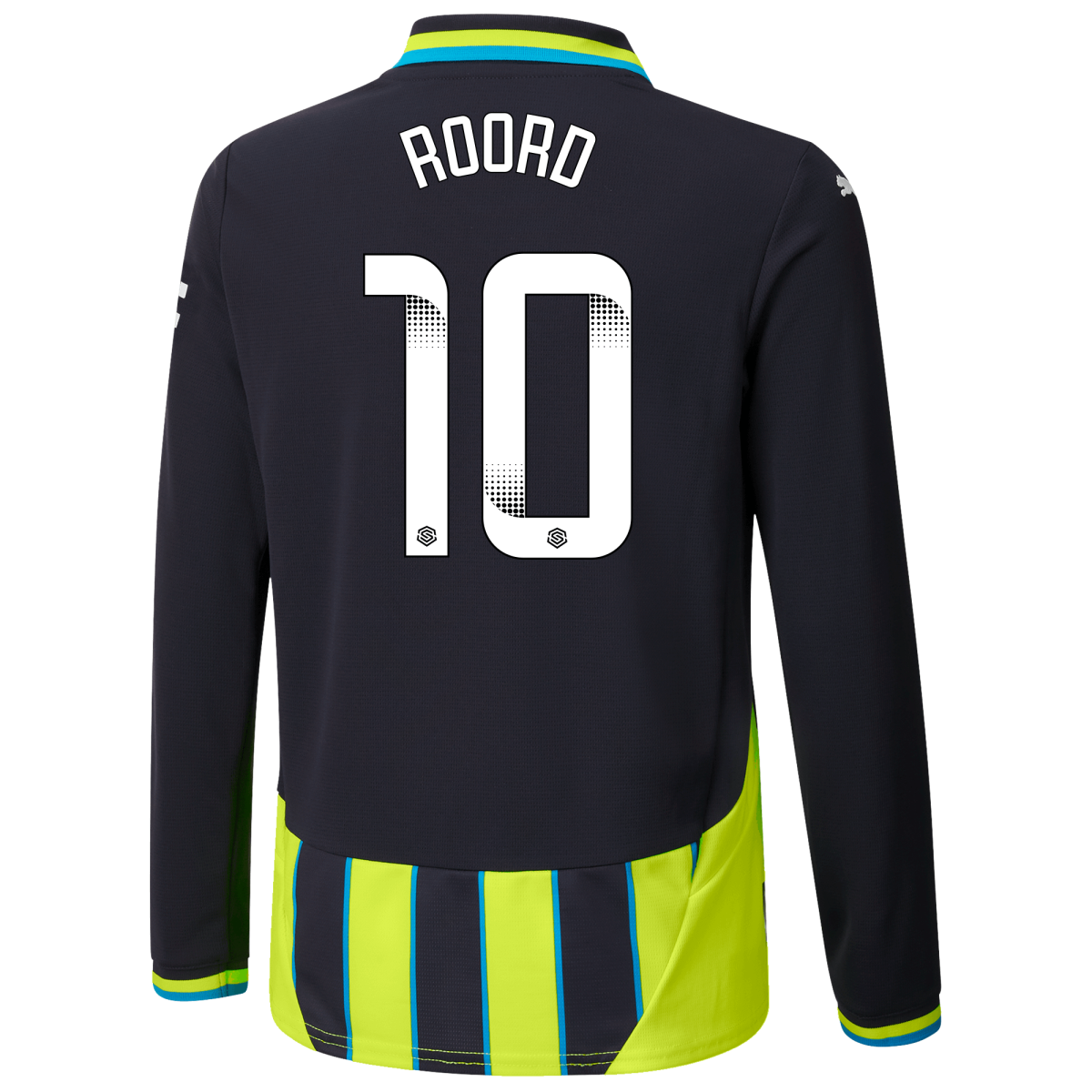 kids manchester city away jersey newnavy 202425 long sleeve with roord 10 printing | Offizieller Manchester City Store