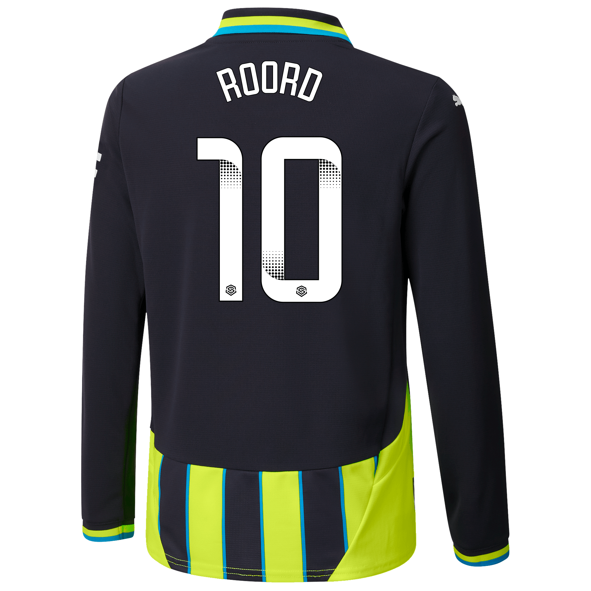 kids manchester city away jersey newnavy 202425 long sleeve with roord 10 printing | Offizieller Manchester City Store