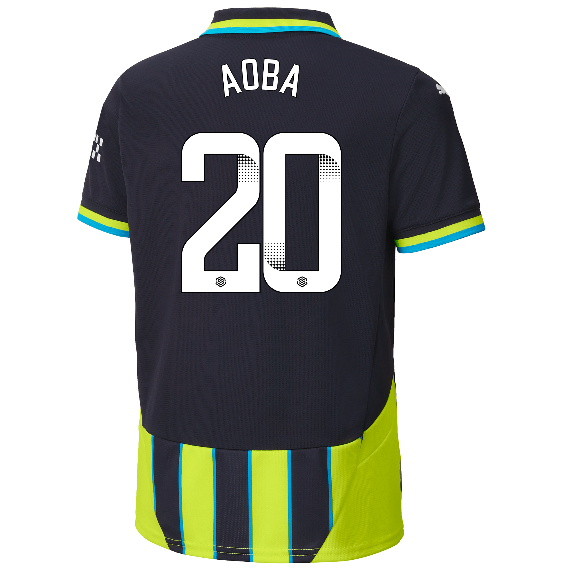 kids manchester city away jersey newnavy 202425 with aoba 20 printing | Offizieller Manchester City Store