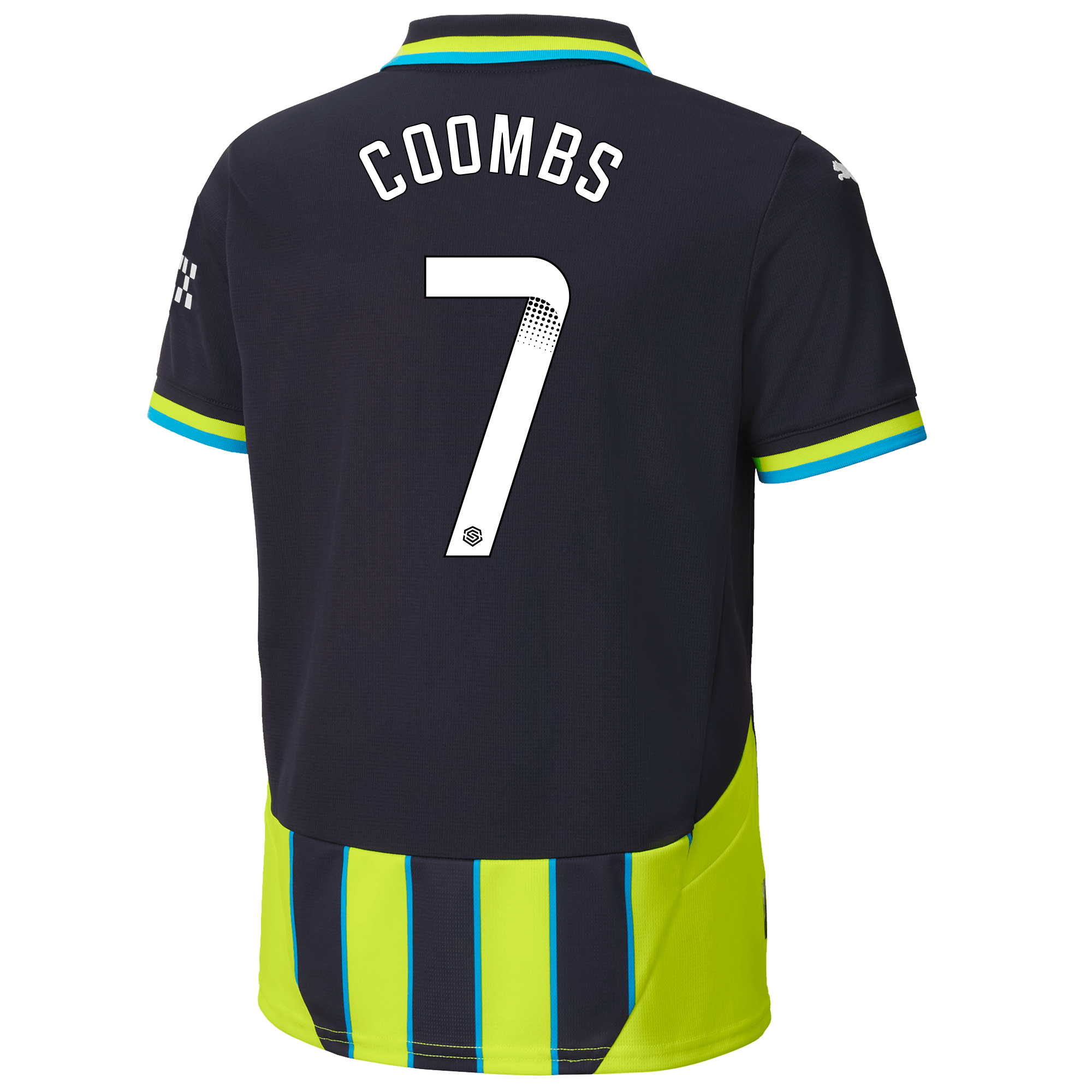 kids manchester city away jersey newnavy 202425 with coombs 7 printing | Offizieller Manchester City Store