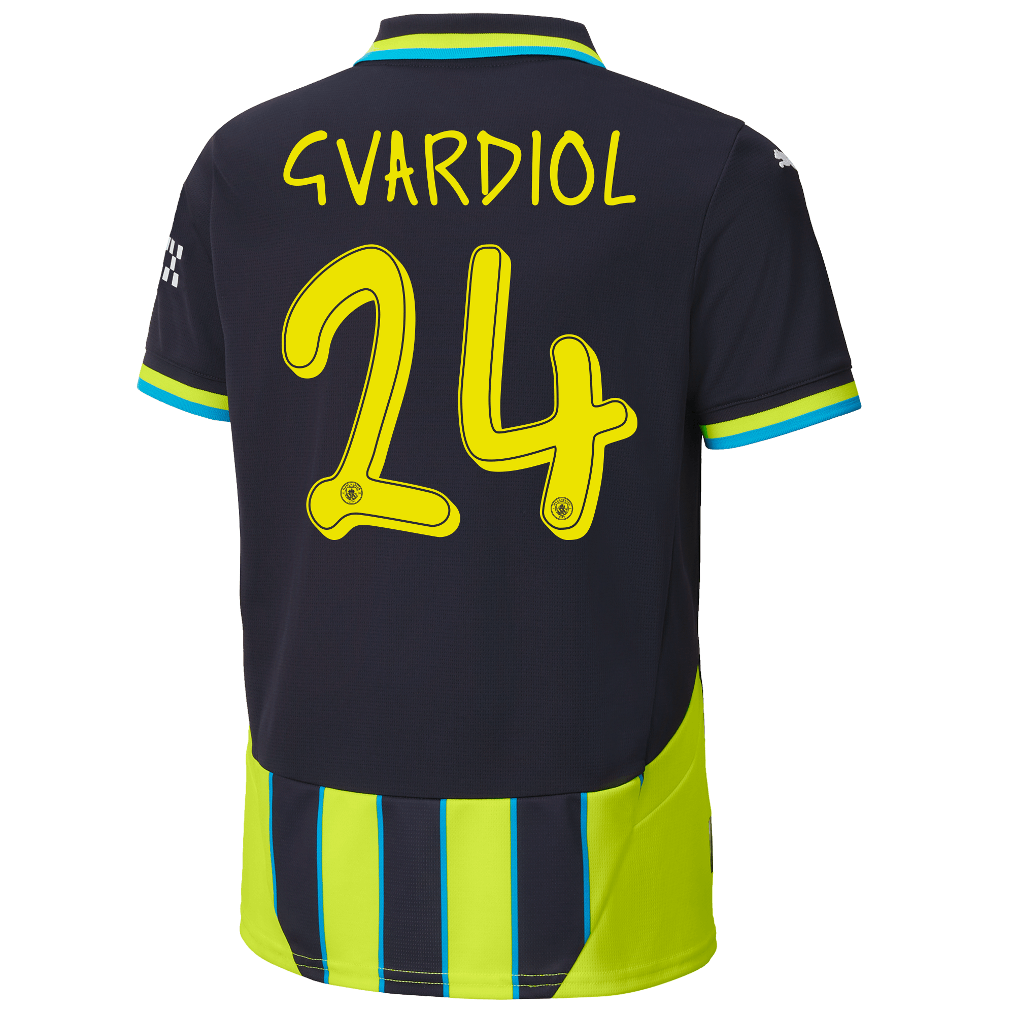 kids manchester city away jersey newnavy 202425 with gvardiol 24 printing | Offizieller Manchester City Store
