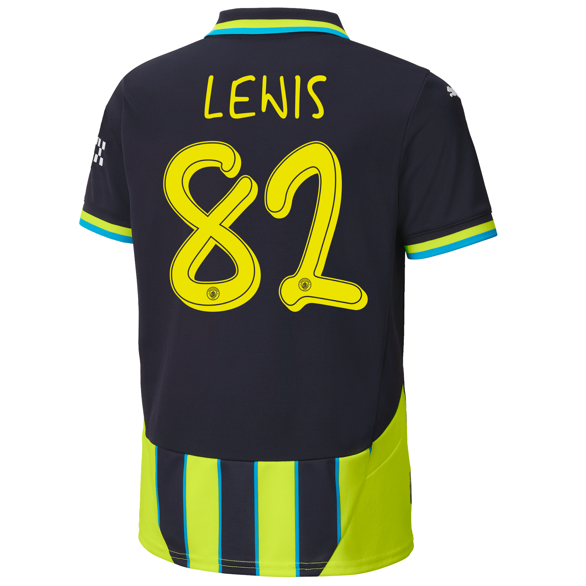 kids manchester city away jersey newnavy 202425 with lewis 82 printing | Offizieller Manchester City Store