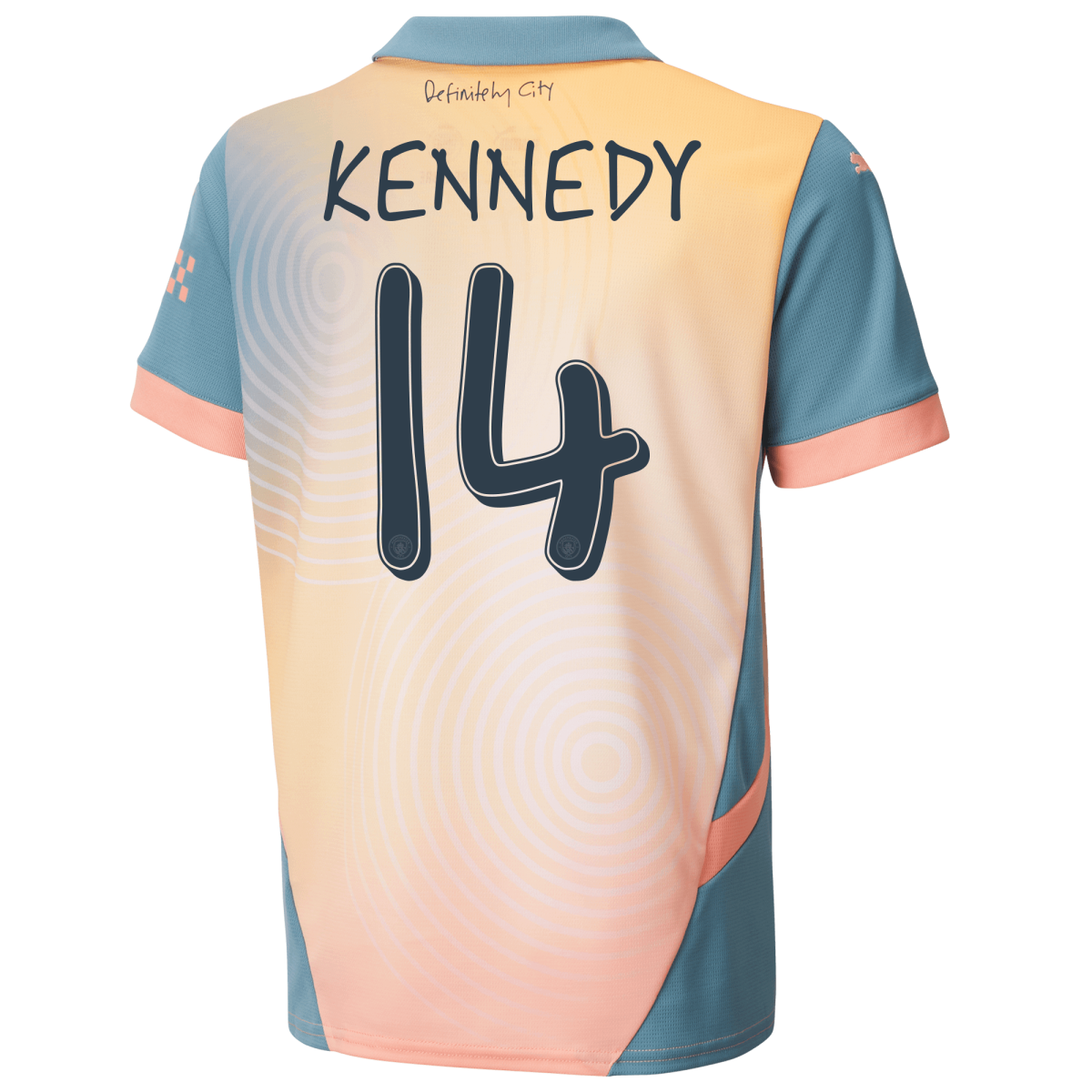 kids manchester city definitely city jersey pink 202425 with kennedy 14 printing | Offizieller Manchester City Store