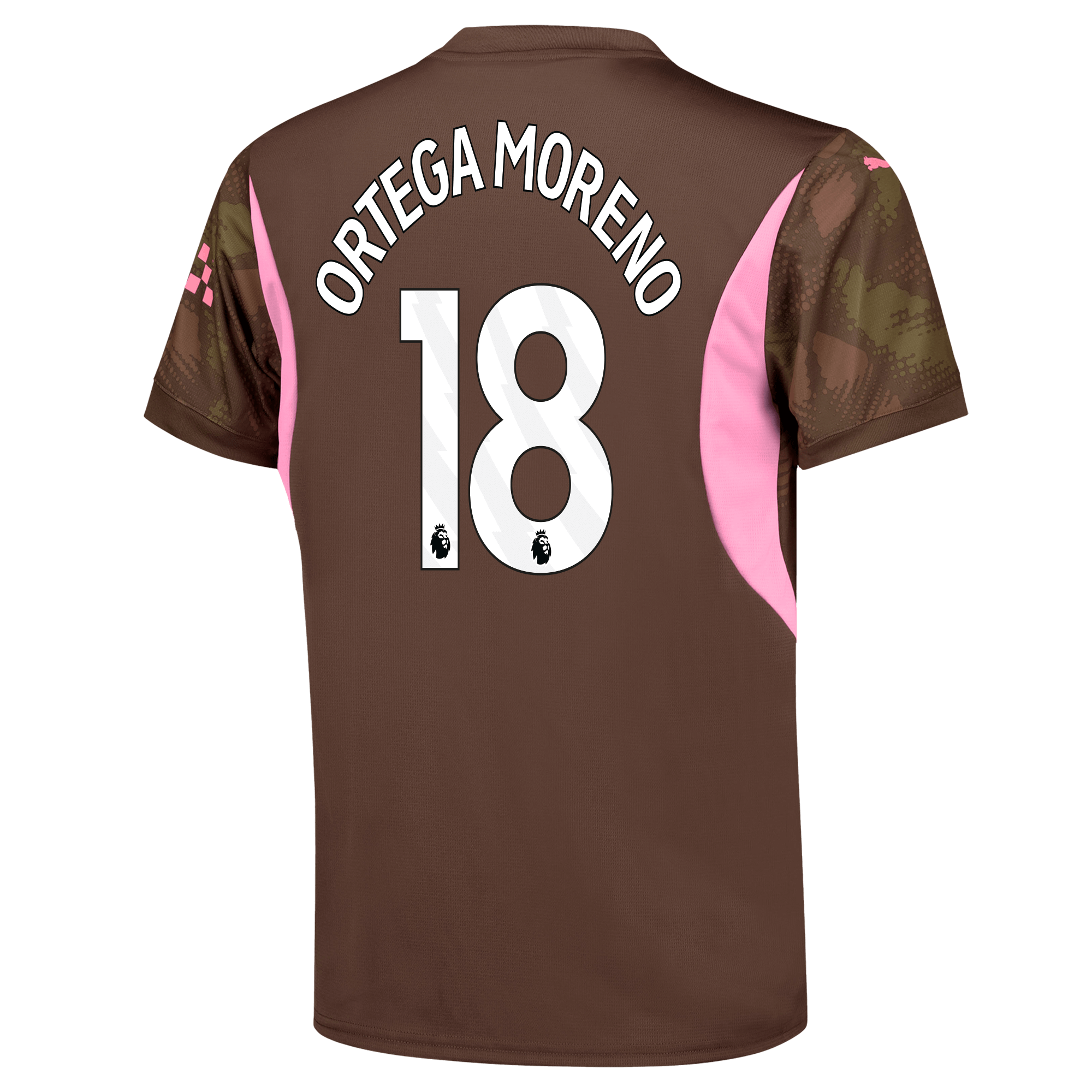 kids manchester city goalkeeper jersey brown-premierleague 202425 with ortega moreno 18 printing | Offizieller Manchester City Store