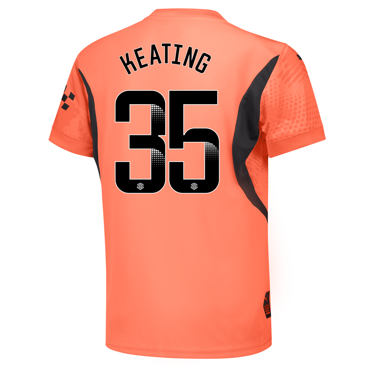 kids manchester city goalkeeper jersey orange 202425 with keating 35 printing | Offizieller Manchester City Store