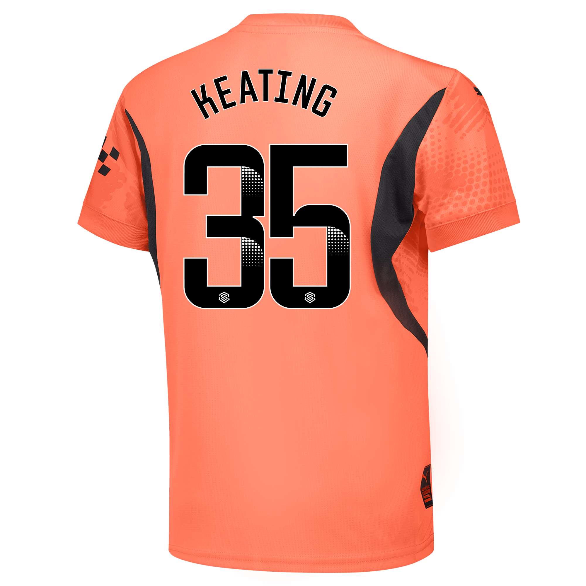 kids manchester city goalkeeper jersey orange 202425 with keating 35 printing | Offizieller Manchester City Store