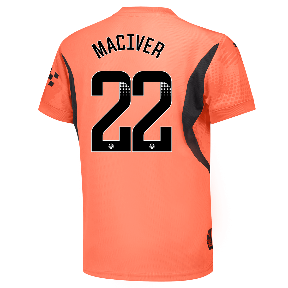 kids manchester city goalkeeper jersey orange 202425 with maciver 22 printing | Offizieller Manchester City Store