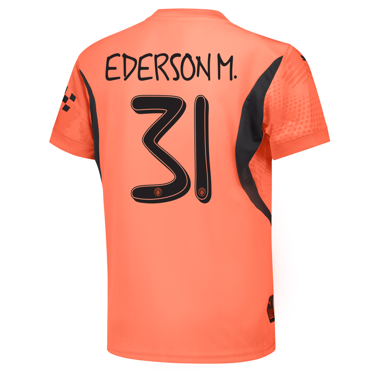 kids manchester city goalkeeper jersey orange-mancity 202425 with ederson m. 31 printing | Offizieller Manchester City Store