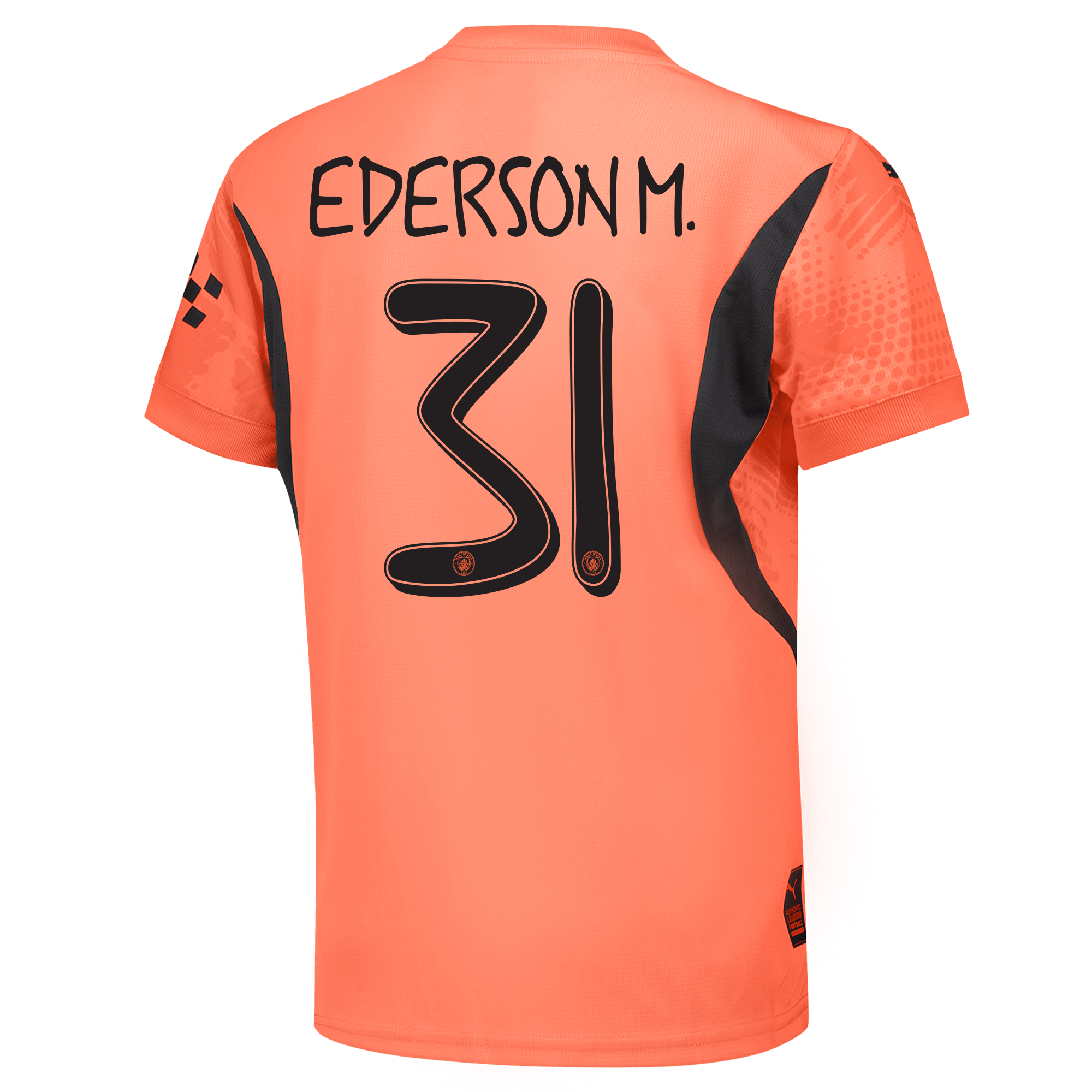 kids manchester city goalkeeper jersey orange-mancity 202425 with ederson m. 31 printing | Offizieller Manchester City Store