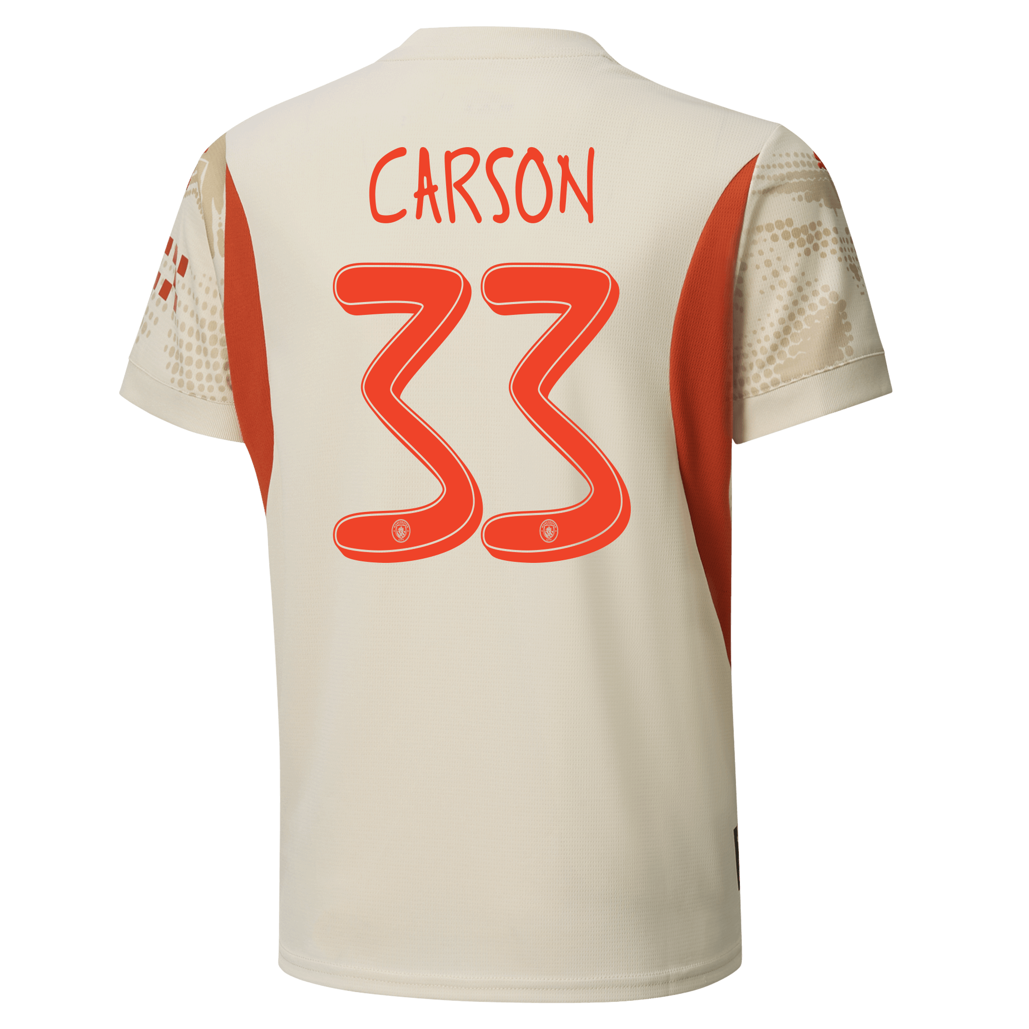 kids manchester city goalkeeper jersey white-mancity 202425 with carson 33 printing | Offizieller Manchester City Store