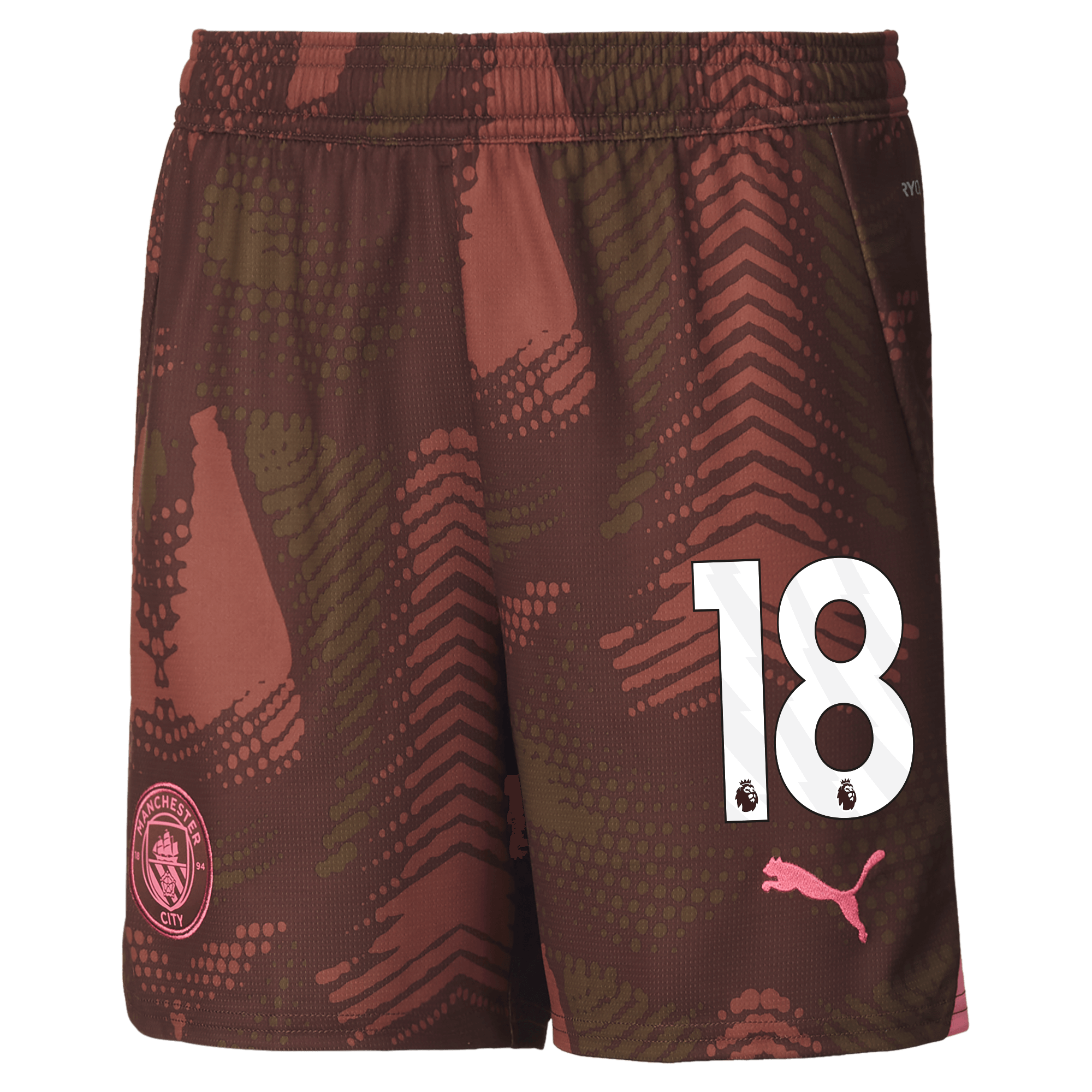 kids manchester city goalkeeper shorts brown 202425 with 18 | Offizieller Manchester City Store
