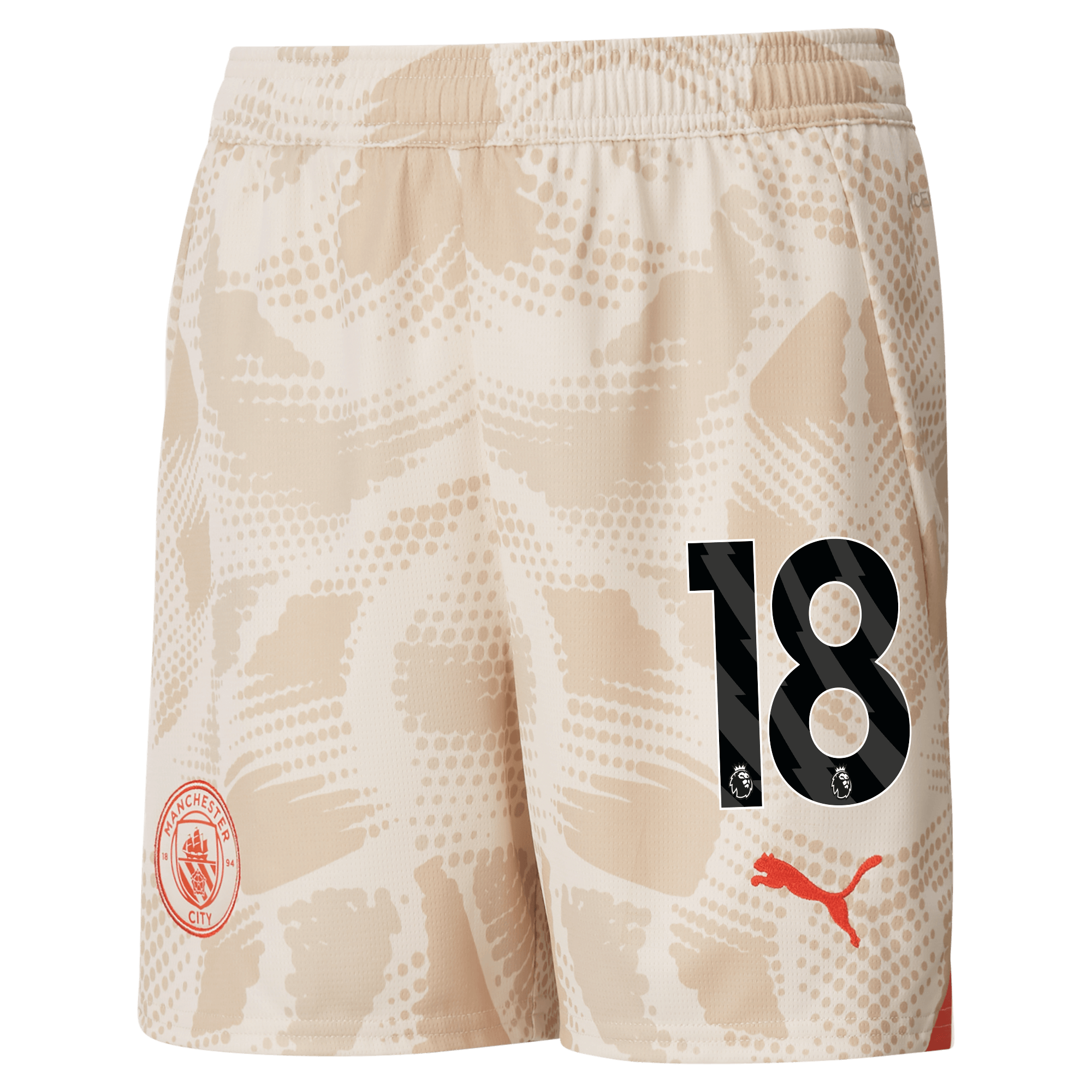 kids manchester city goalkeeper shorts white 202425 with 18 | Offizieller Manchester City Store