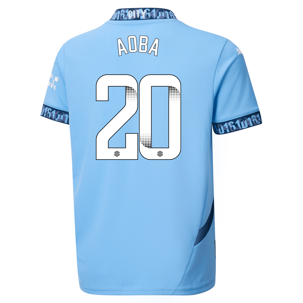 kids manchester city home jersey teamlightblue 202425 with aoba 20 printing | Offizieller Manchester City Store
