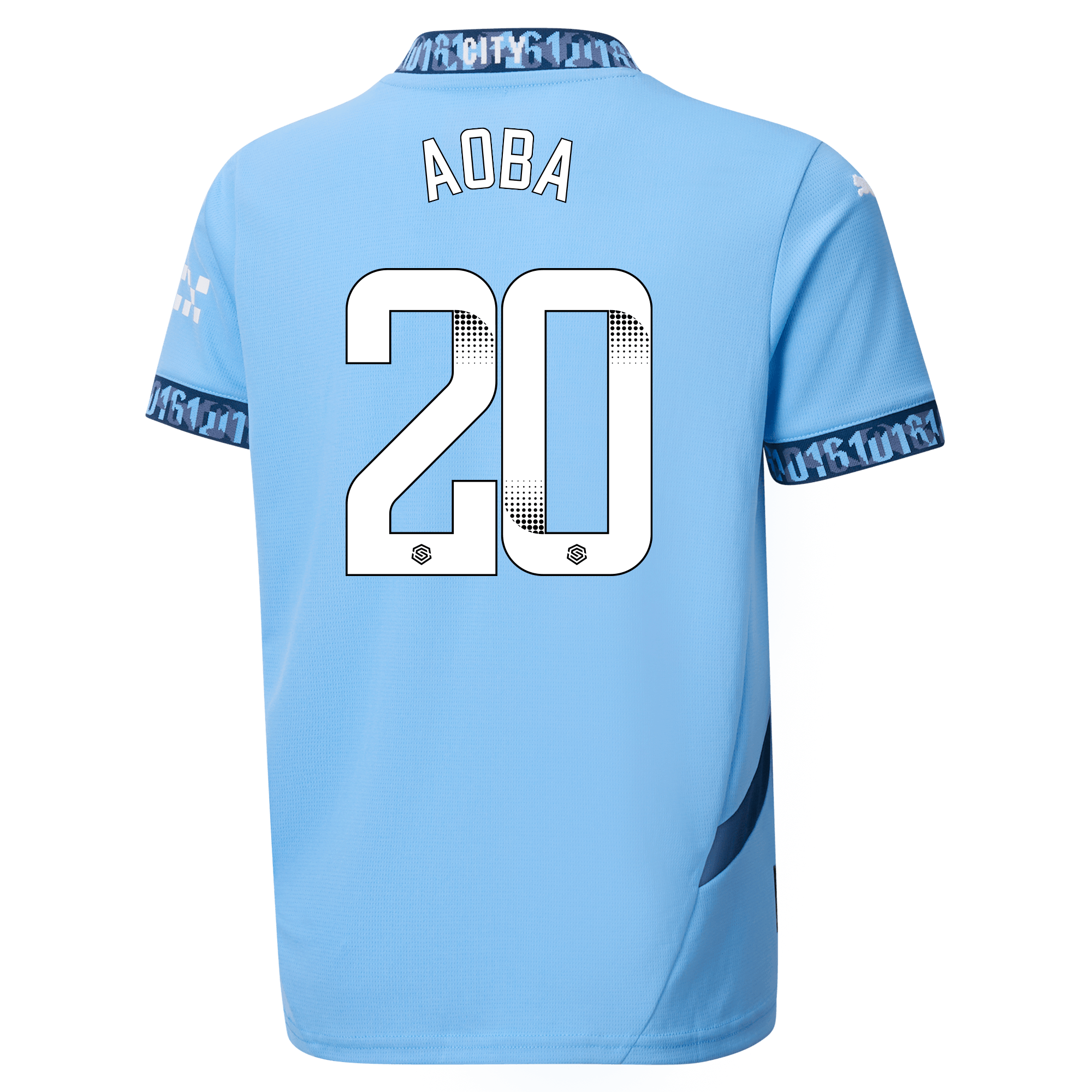 kids manchester city home jersey teamlightblue 202425 with aoba 20 printing | Offizieller Manchester City Store