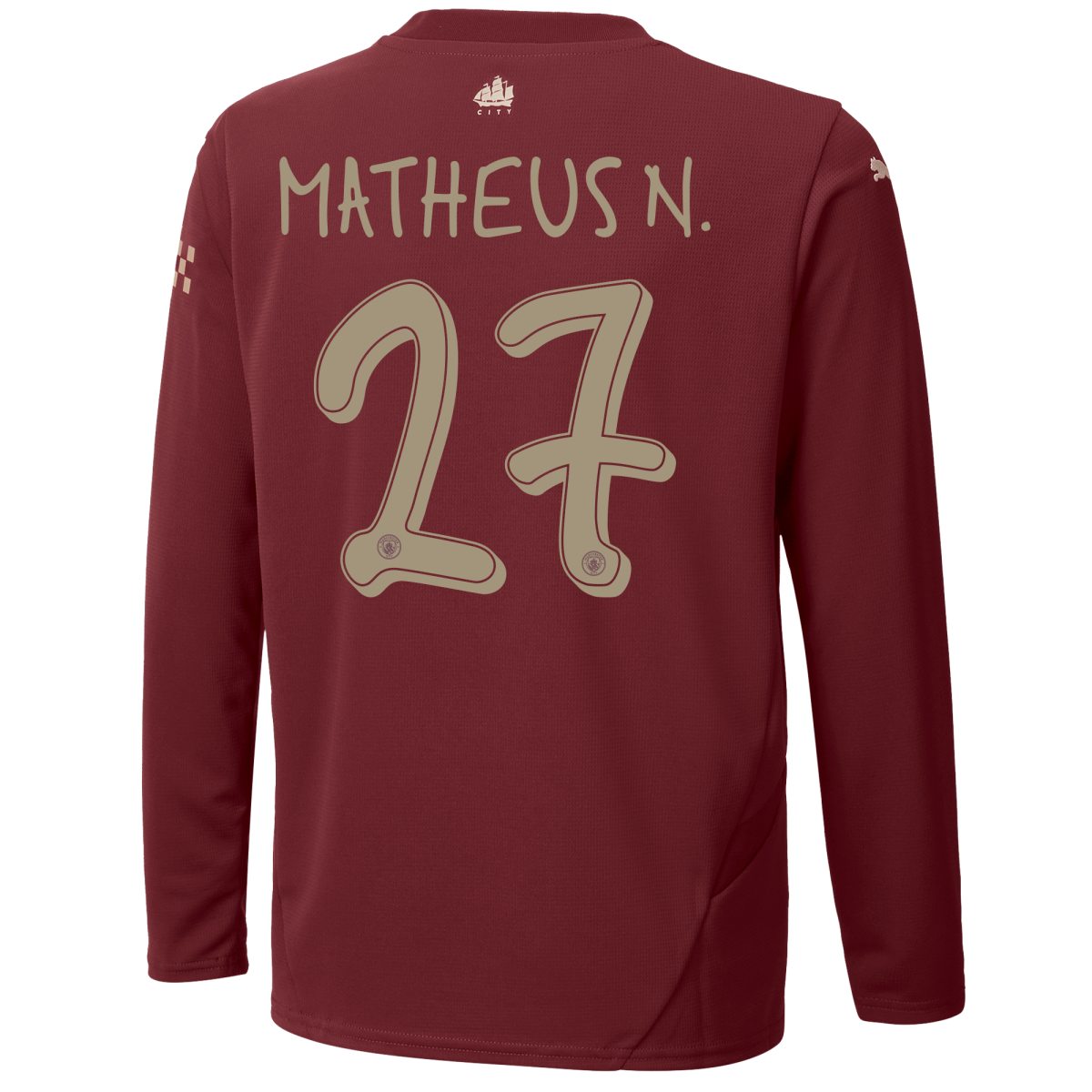 kids manchester city third jersey 202425 long sleeve with matheus n. 27 printing | Offizieller Manchester City Store
