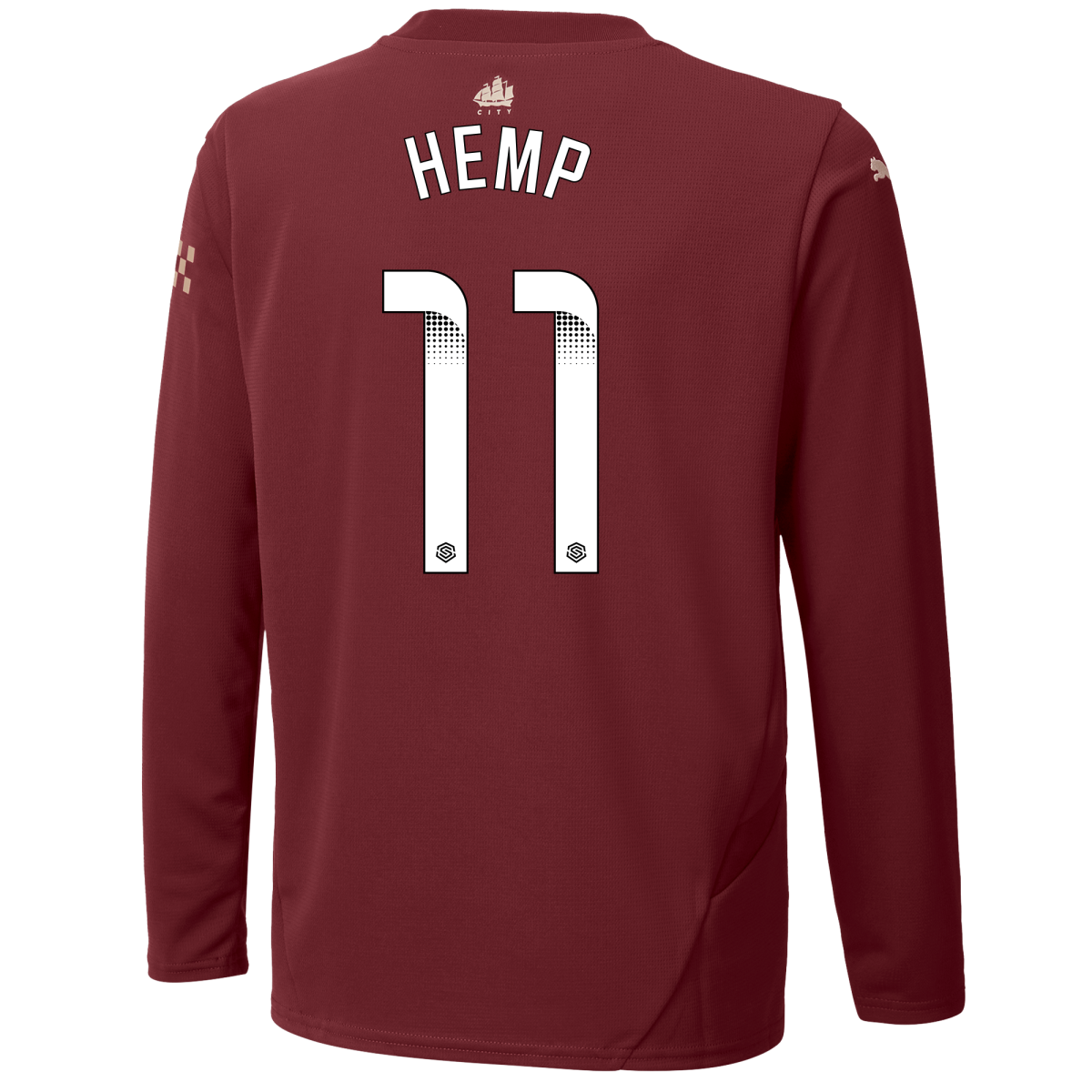 kids manchester city third jersey burgundy 202425 long sleeve with hemp 11 printing | Offizieller Manchester City Store