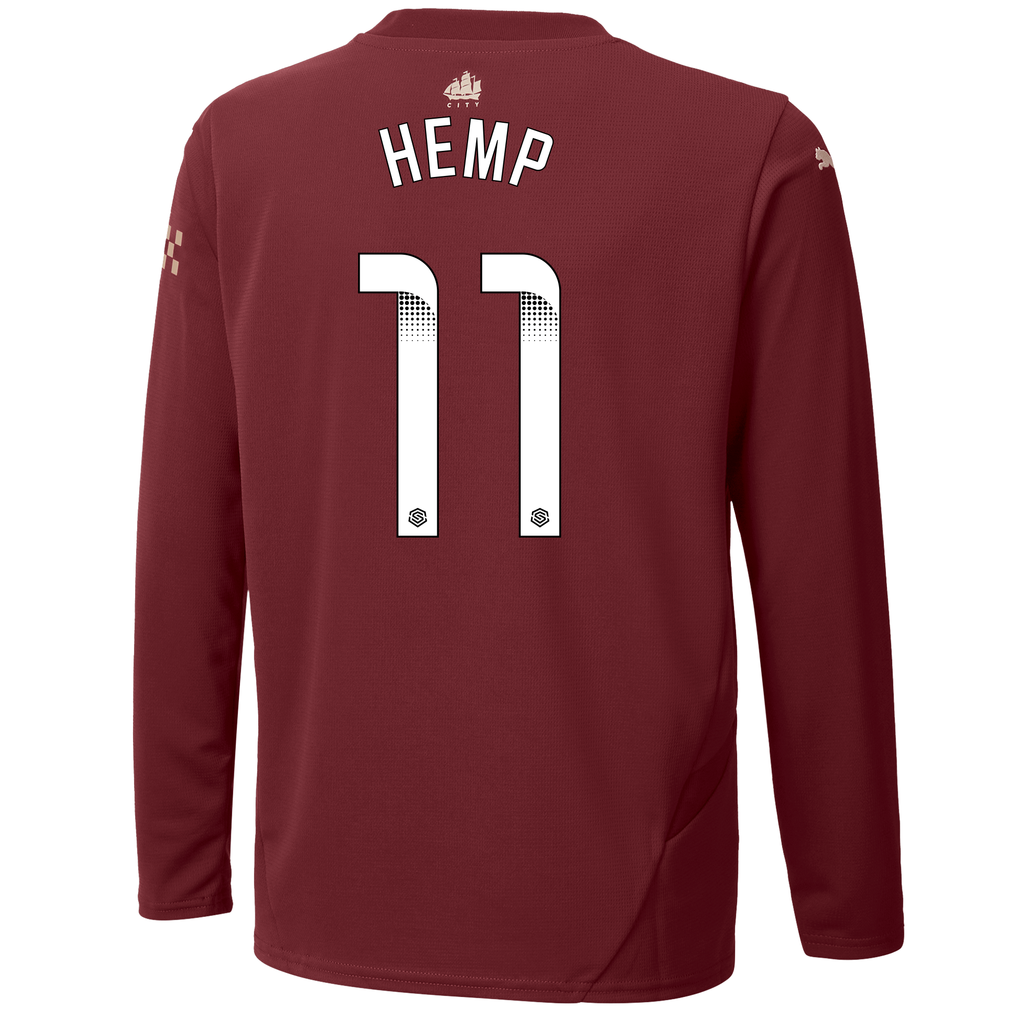 kids manchester city third jersey burgundy 202425 long sleeve with hemp 11 printing | Offizieller Manchester City Store