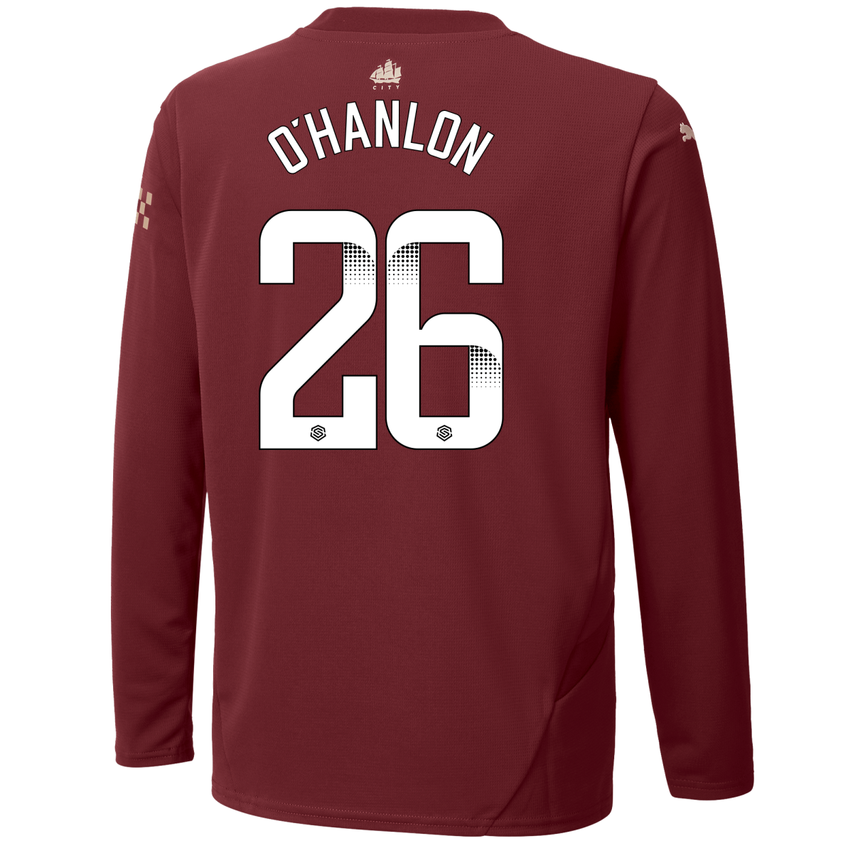 kids manchester city third jersey burgundy 202425 long sleeve with ohanlon 26 printing | Offizieller Manchester City Store