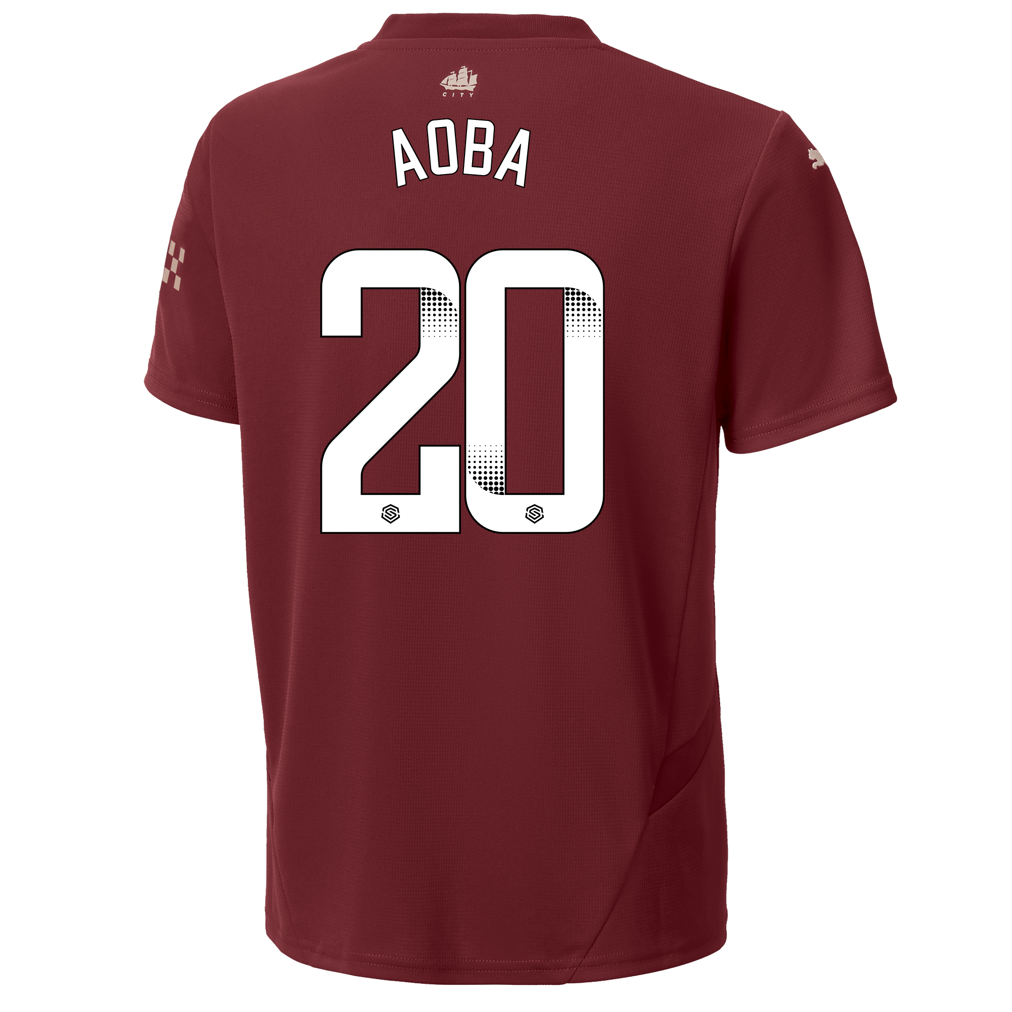 kids manchester city third jersey burgundy 202425 with aoba 20 printing | Offizieller Manchester City Store