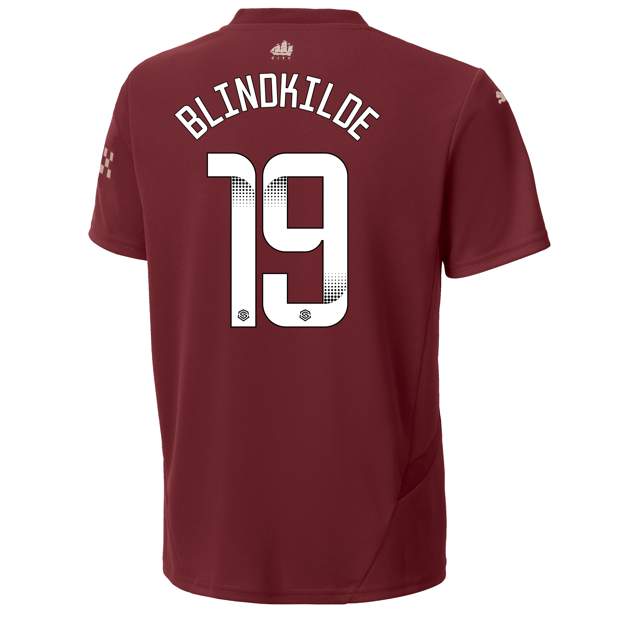 kids manchester city third jersey burgundy 202425 with blindkilde 19 printing | Offizieller Manchester City Store