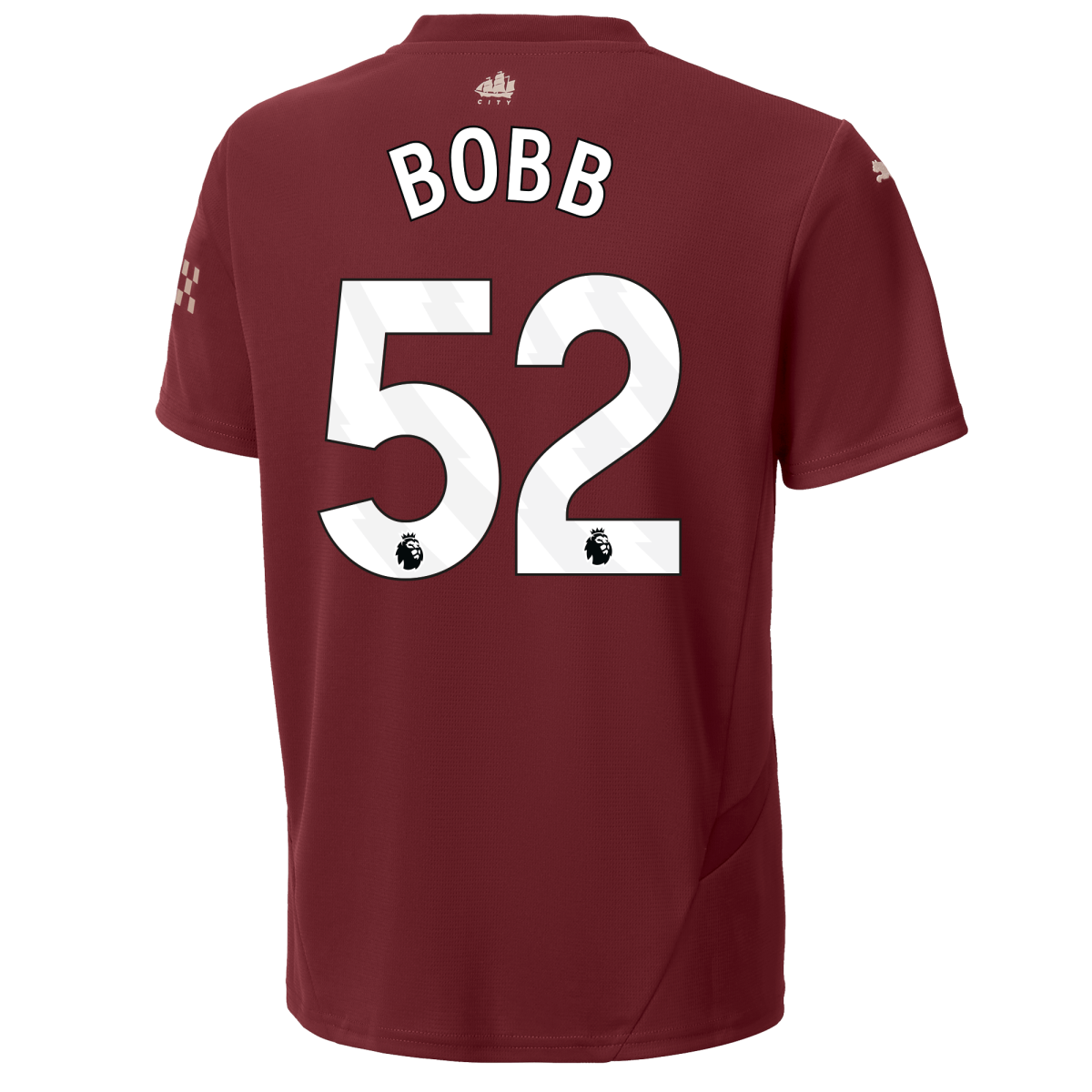 kids manchester city third jersey burgundy 202425 with bobb 52 printing | Offizieller Manchester City Store