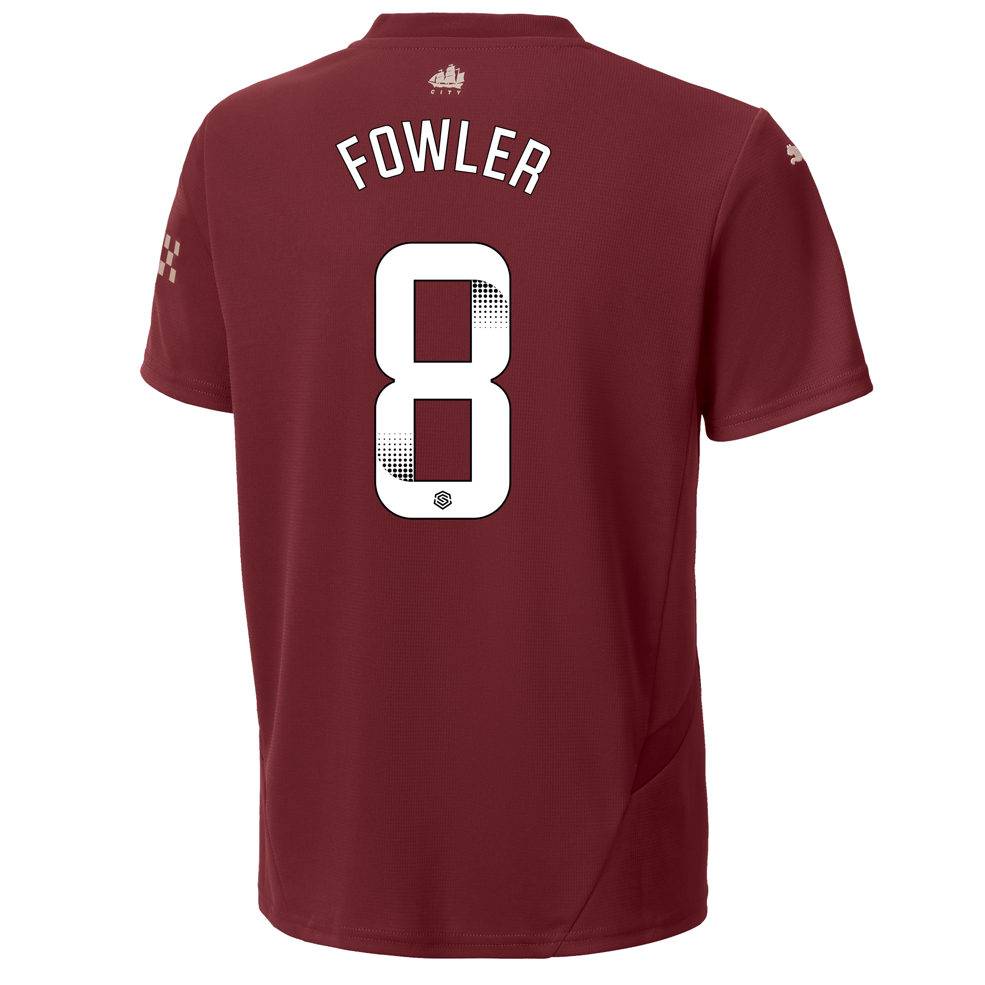 kids manchester city third jersey burgundy 202425 with fowler 8 printing | Offizieller Manchester City Store