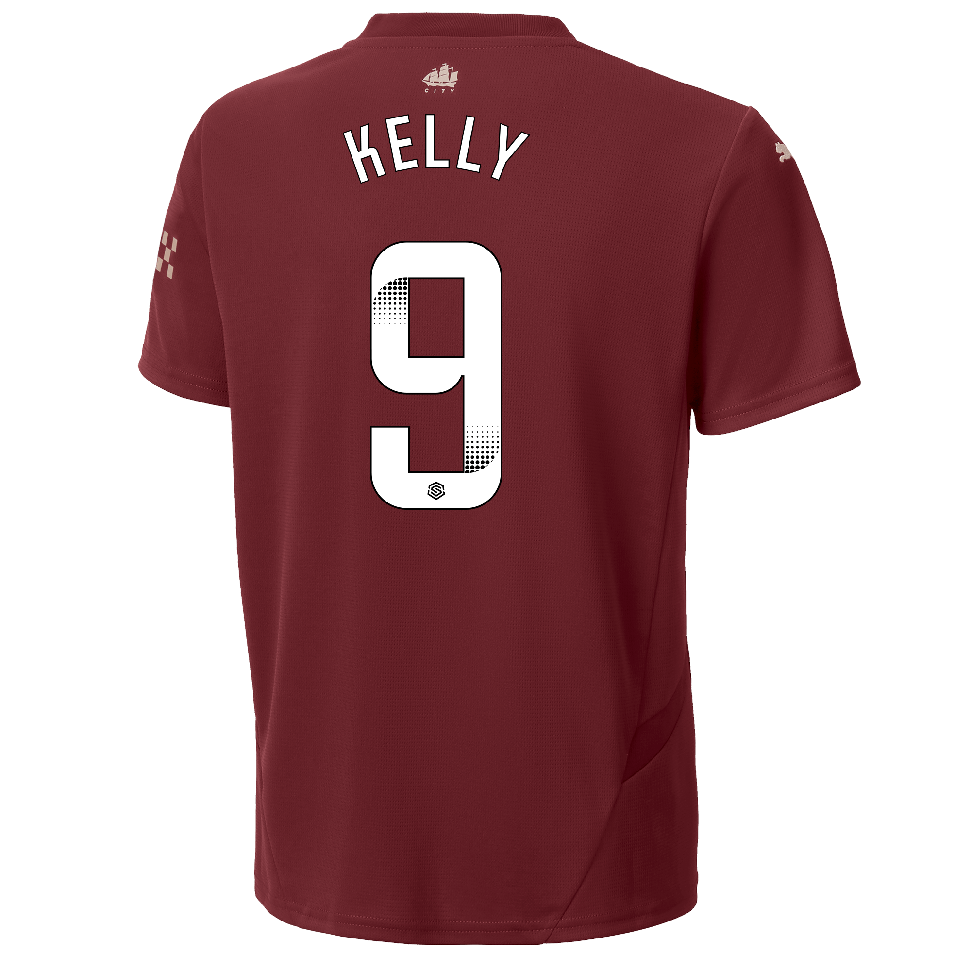 kids manchester city third jersey burgundy 202425 with kelly 9 printing | Offizieller Manchester City Store