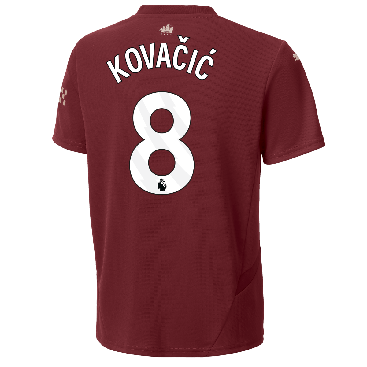 kids manchester city third jersey burgundy 202425 with kovaČiĆ 8 printing | Offizieller Manchester City Store