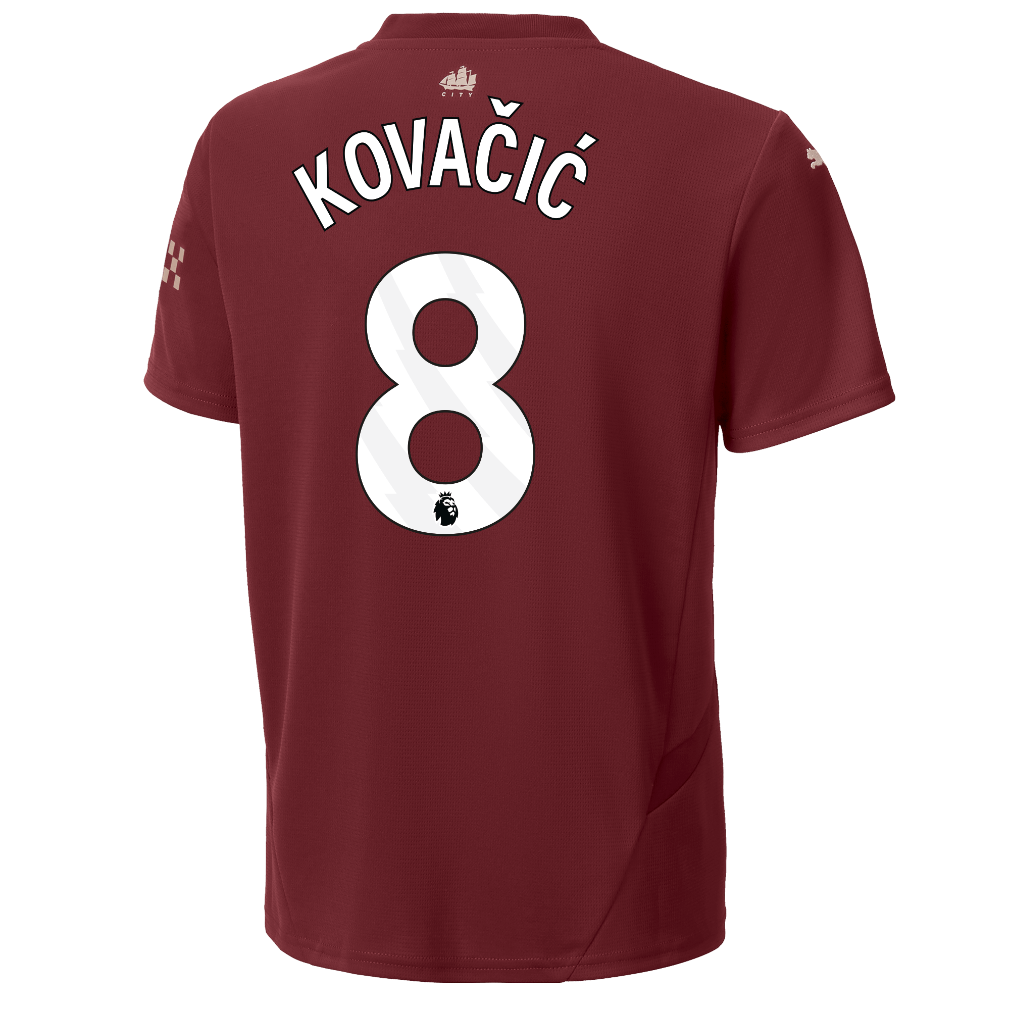 kids manchester city third jersey burgundy 202425 with kovaČiĆ 8 printing | Offizieller Manchester City Store
