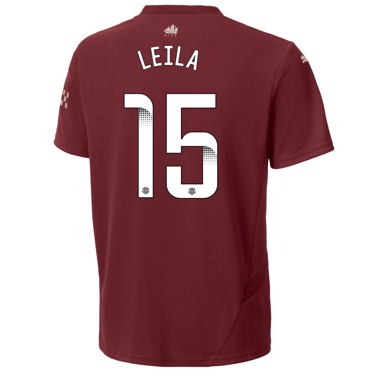 kids manchester city third jersey burgundy 202425 with leila 15 printing | Offizieller Manchester City Store