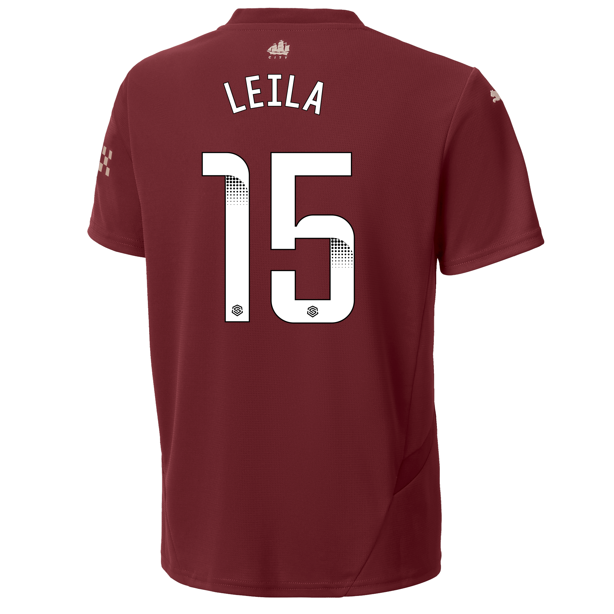 kids manchester city third jersey burgundy 202425 with leila 15 printing | Offizieller Manchester City Store