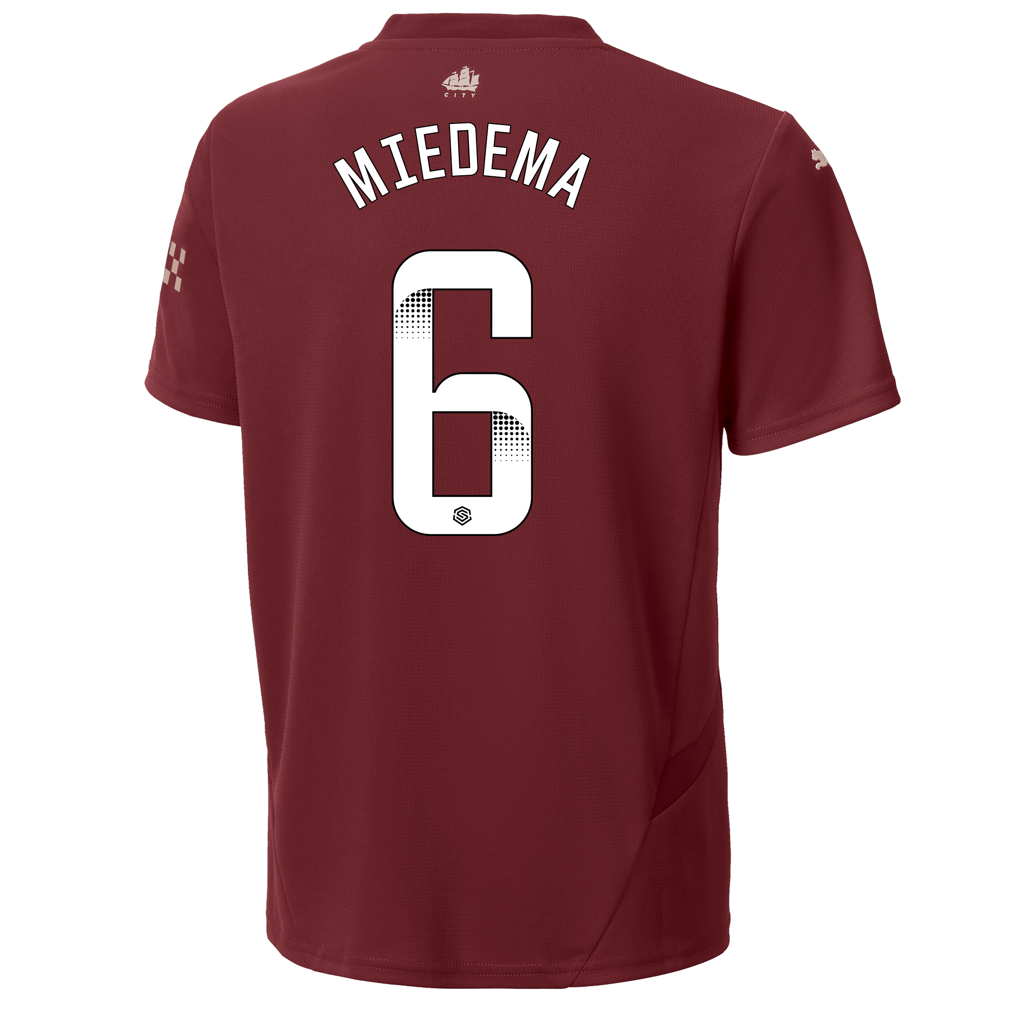 kids manchester city third jersey burgundy 202425 with miedema 6 printing | Offizieller Manchester City Store