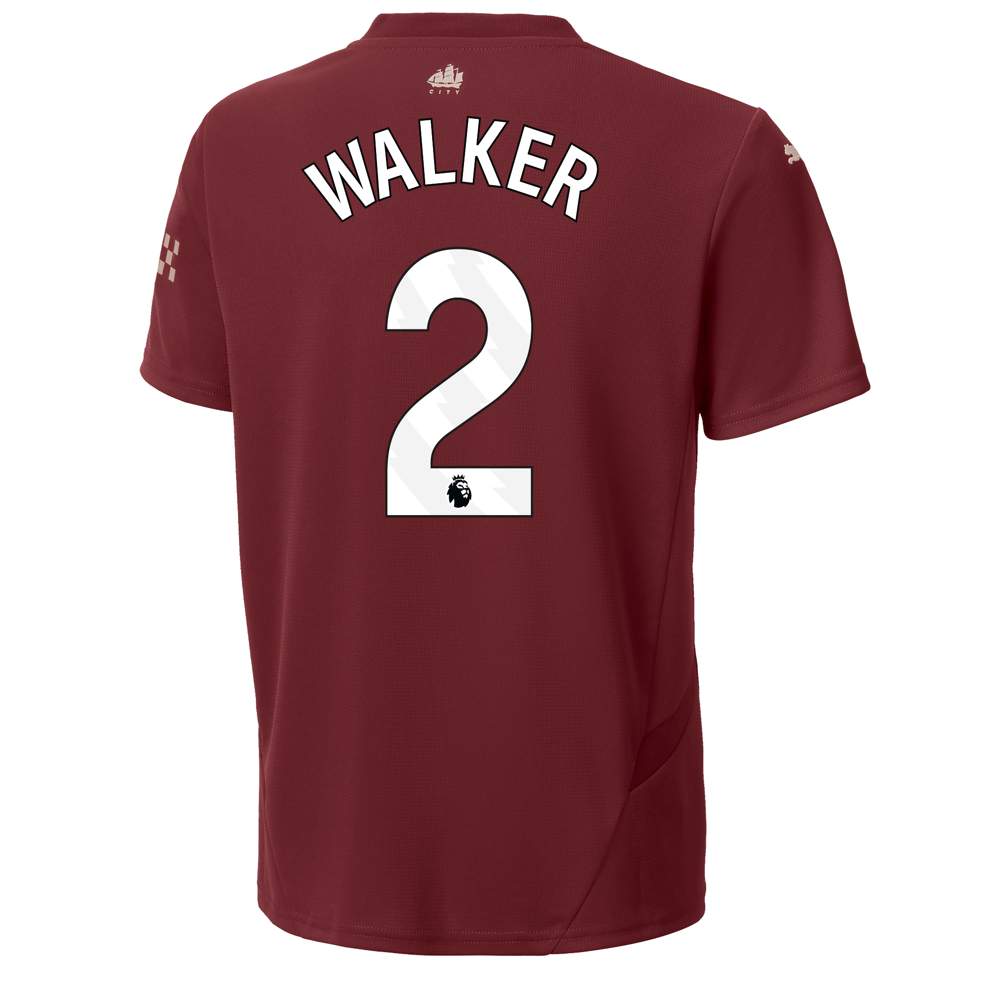 kids manchester city third jersey burgundy 202425 with walker 2 printing | Offizieller Manchester City Store