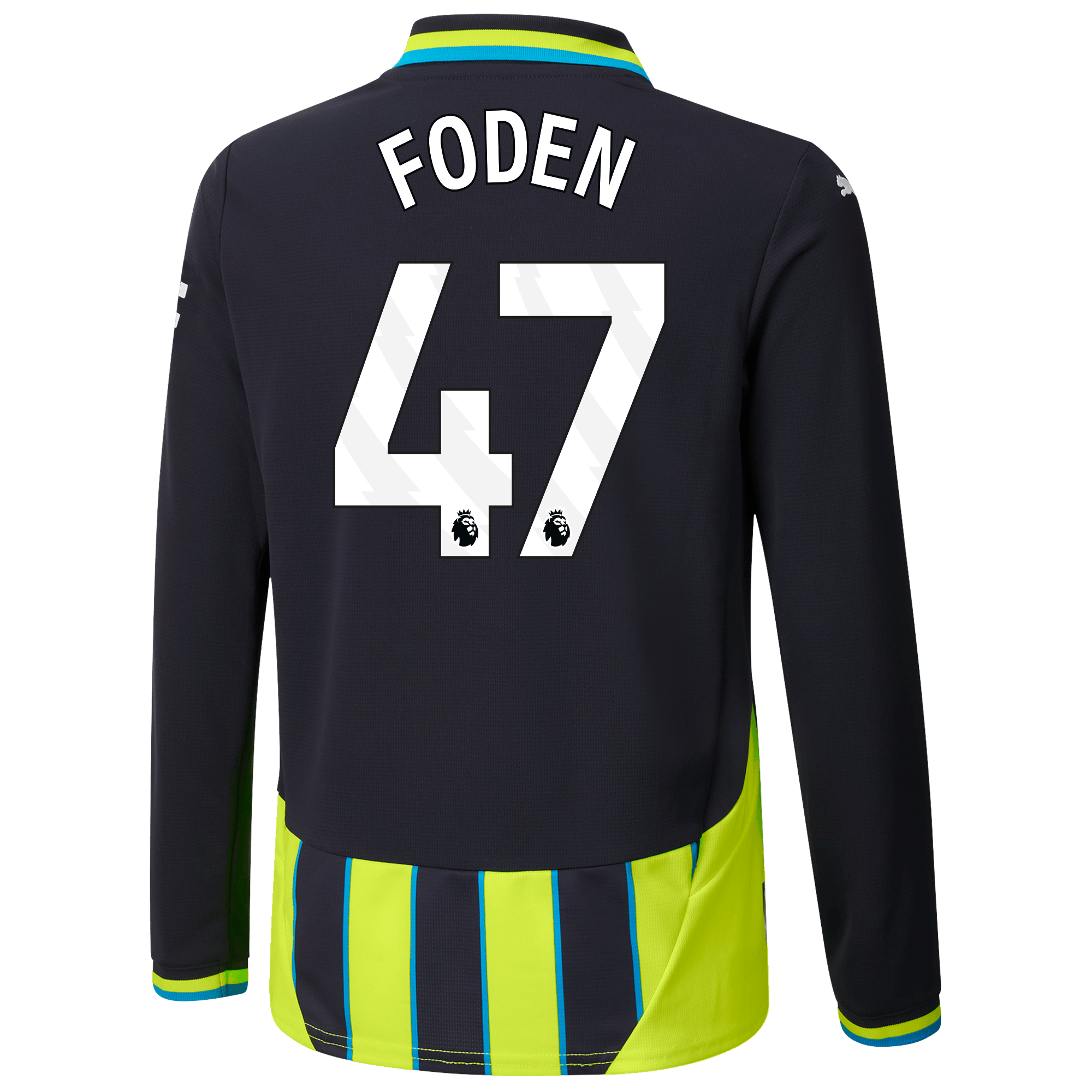 kinder manchester city away jersey 202425 long sleeve with foden 47 printing | Offizieller Manchester City Store