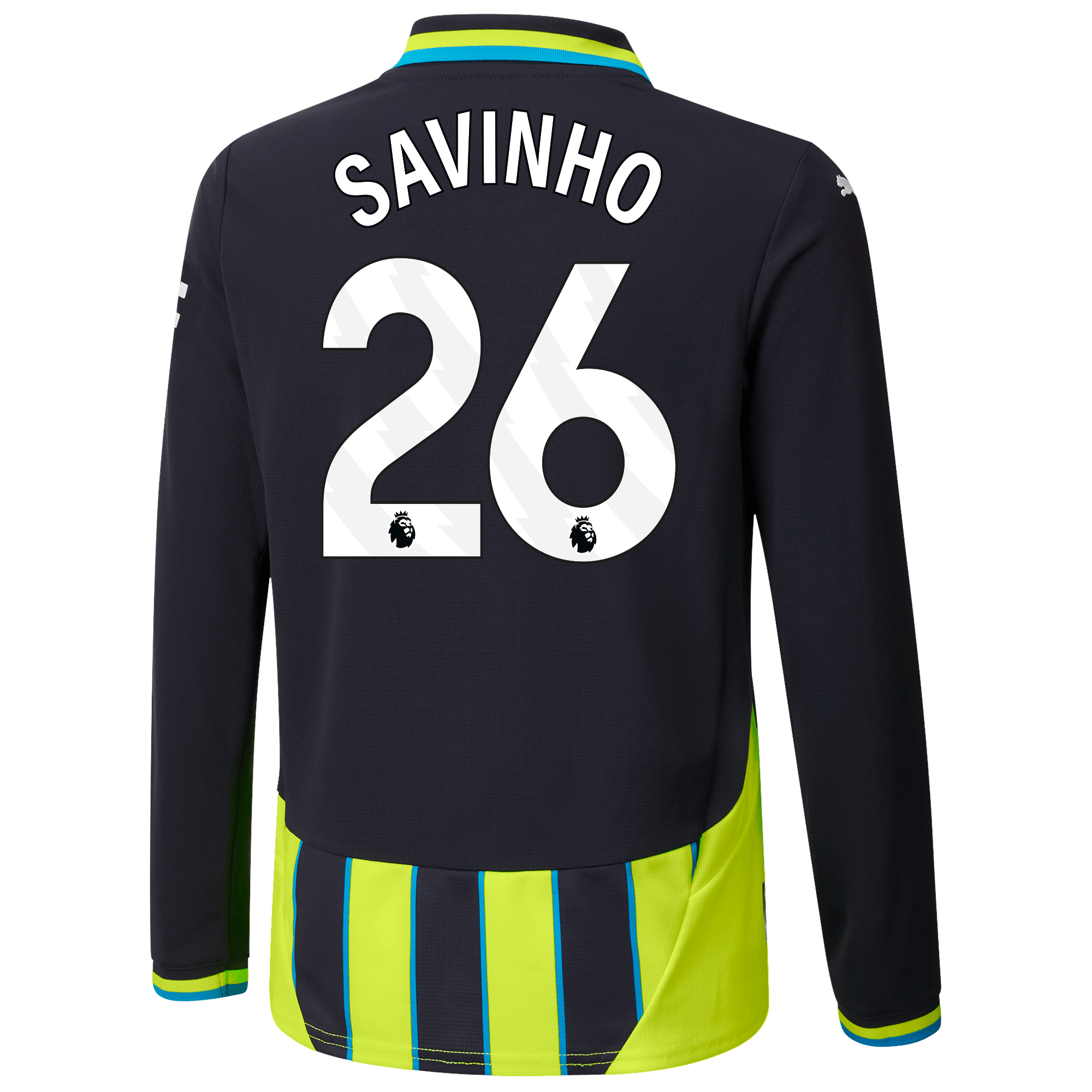 kinder manchester city away jersey 202425 long sleeve with savinho 26 printing | Offizieller Manchester City Store