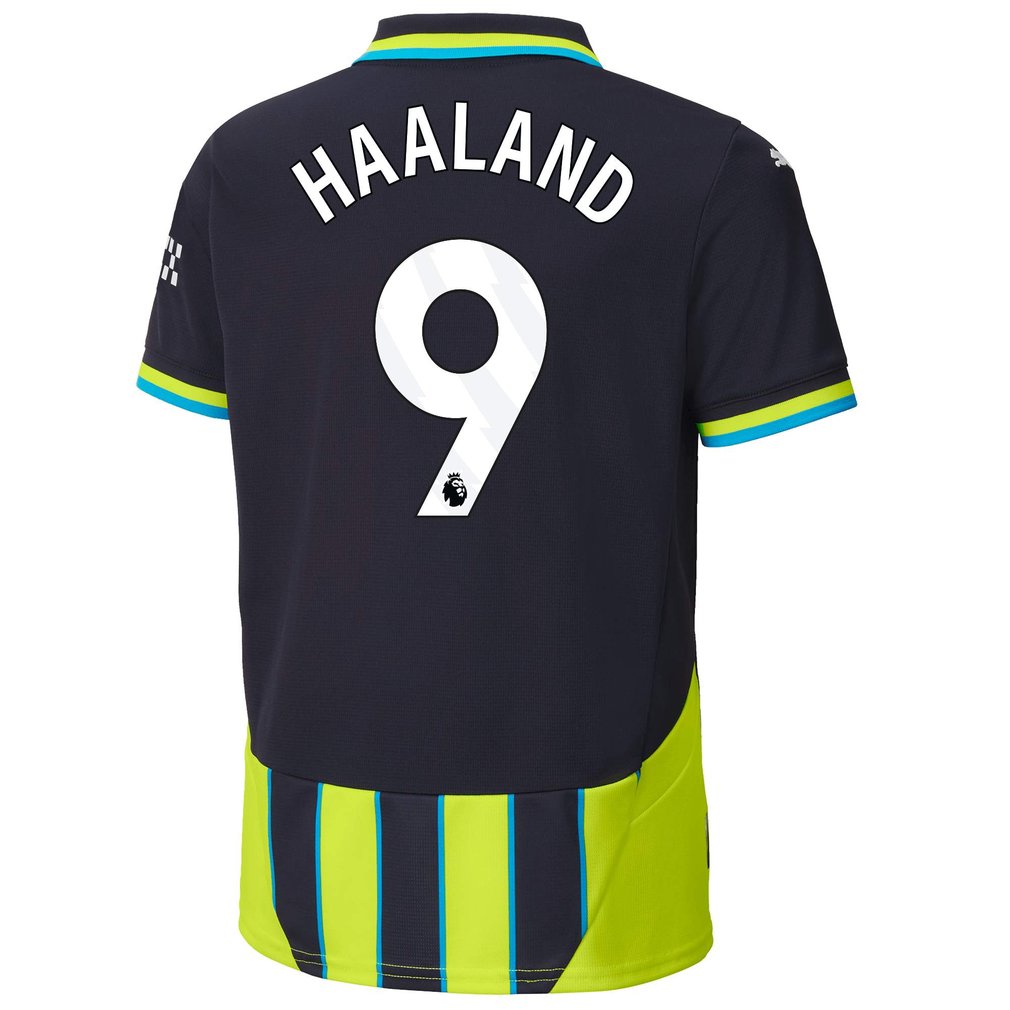 kinder manchester city away jersey 202425 with haaland 9 printing | Offizieller Manchester City Store