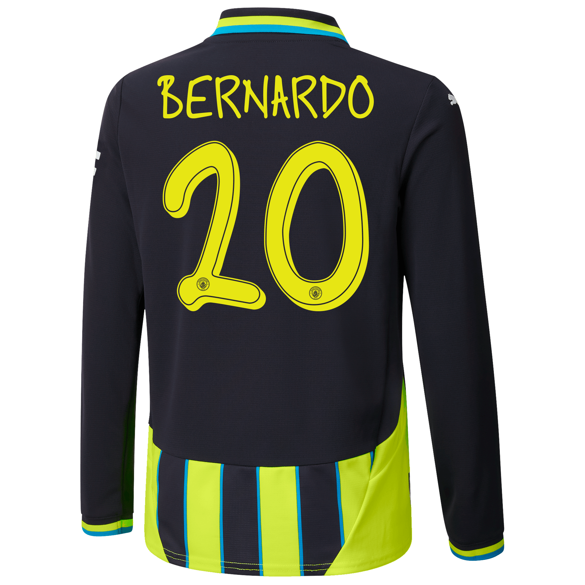 kinder manchester city away jersey newnavy 202425 long sleeve with bernardo 20 printing | Offizieller Manchester City Store