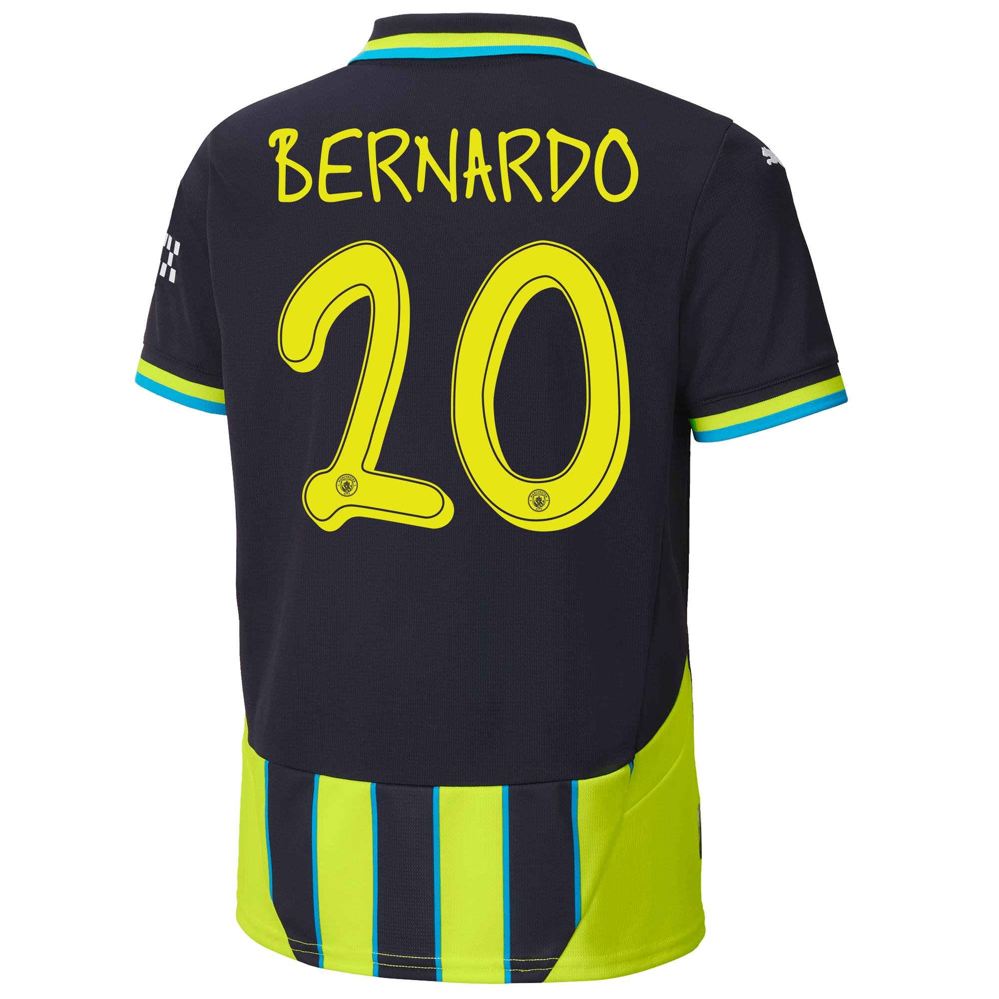 kinder manchester city away jersey newnavy 202425 with bernardo 20 printing | Offizieller Manchester City Store