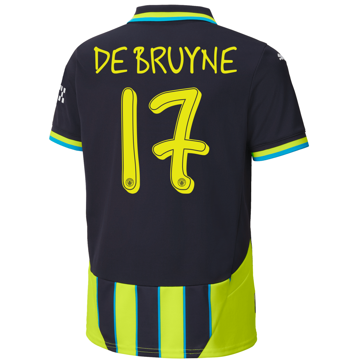 kinder manchester city away jersey newnavy 202425 with de bruyne 17 printing | Offizieller Manchester City Store