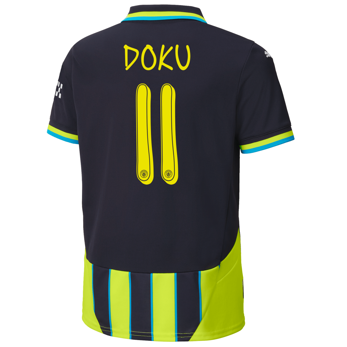 kinder manchester city away jersey newnavy 202425 with doku 11 printing | Offizieller Manchester City Store